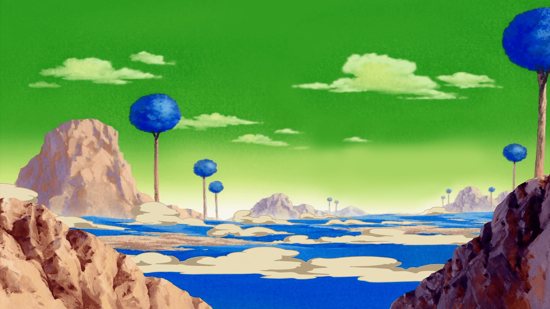 1920x1080 HD Wallpaper: Tranquil Landscape from Dragon Ball Z