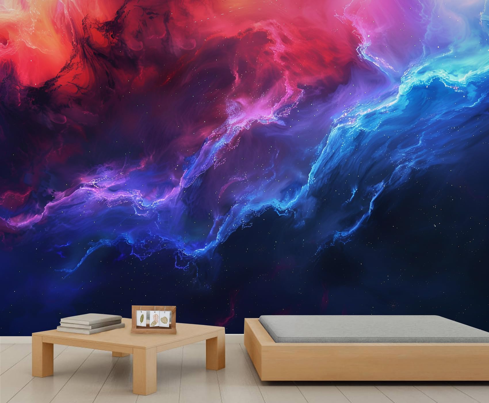 1700x1400 PAISUOQ Space Wallpaper, Gradient Nebula Wall Paper Murals, Starry Sky Removable Wallpaper for Bedroom, Renter Friendly Wall Paper, Universe Landscape Large Mural & Kids Room Decor