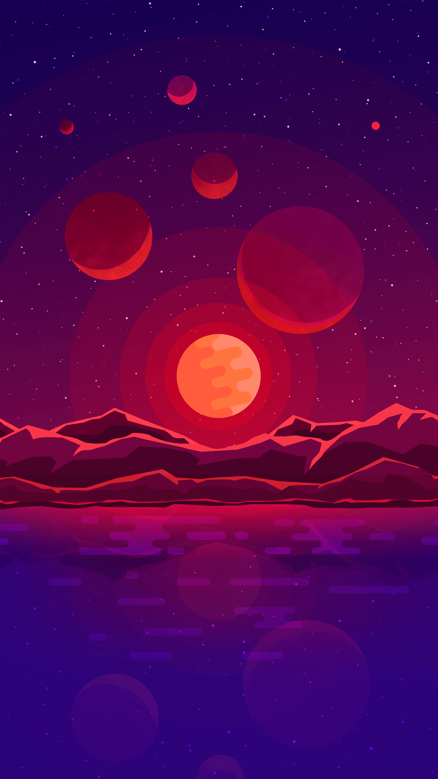 1440x2560 Wallpaper Gradient Space, Atmosphere, Liquid, Purple, World, Background Free Image