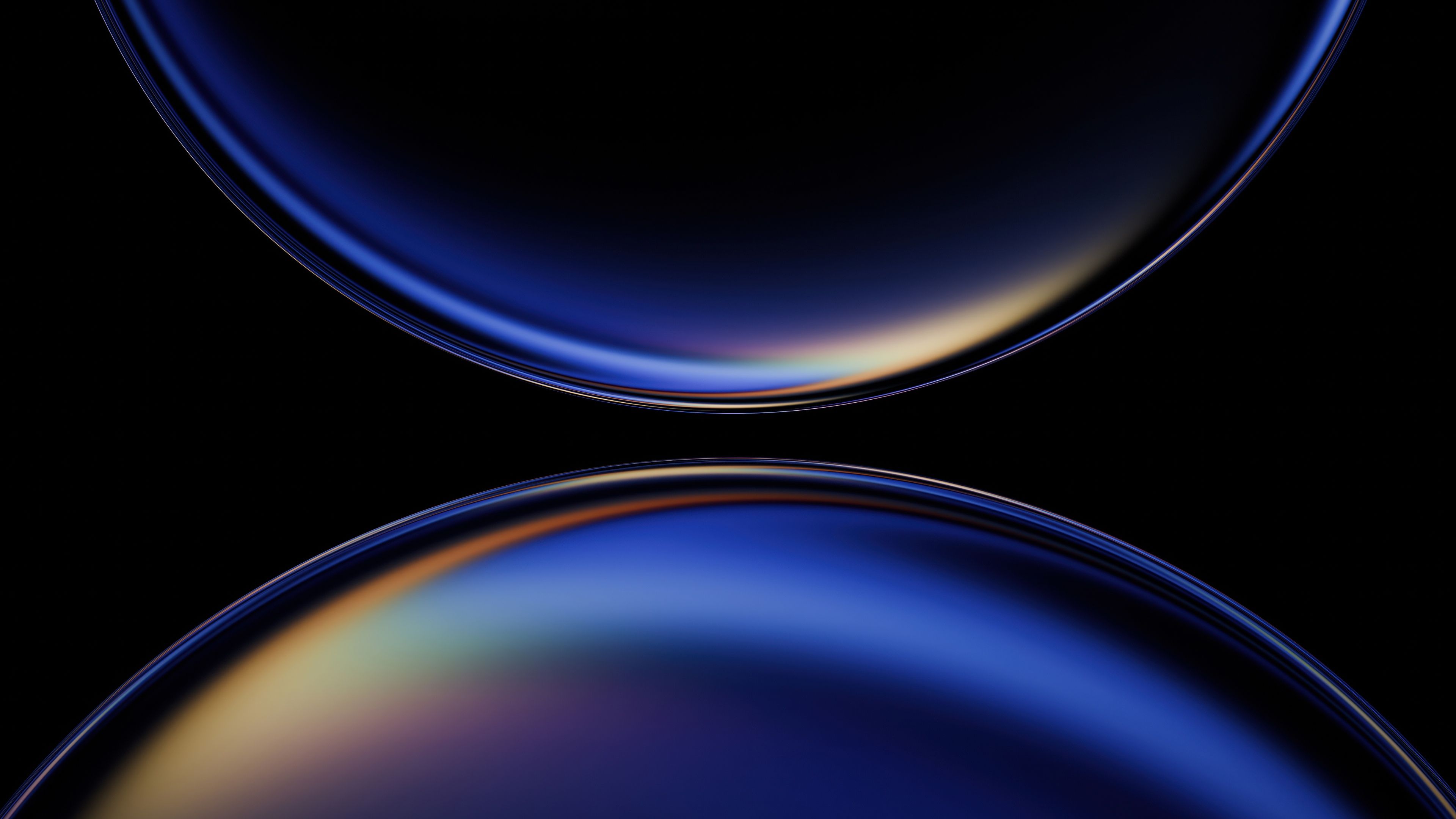 3840x2160 Iridescent Wallpaper 4K, Spheres, Blue gradient