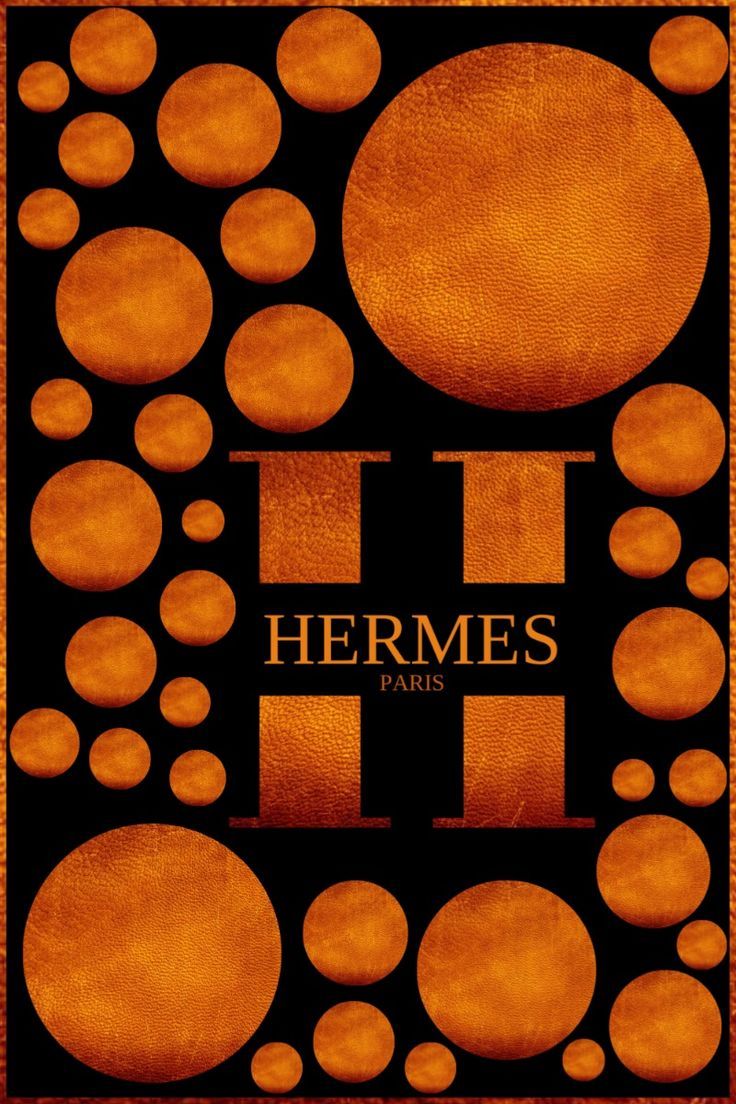 736x1104 HERMES ORANGE LEATHER MOONS LOGO POSTER