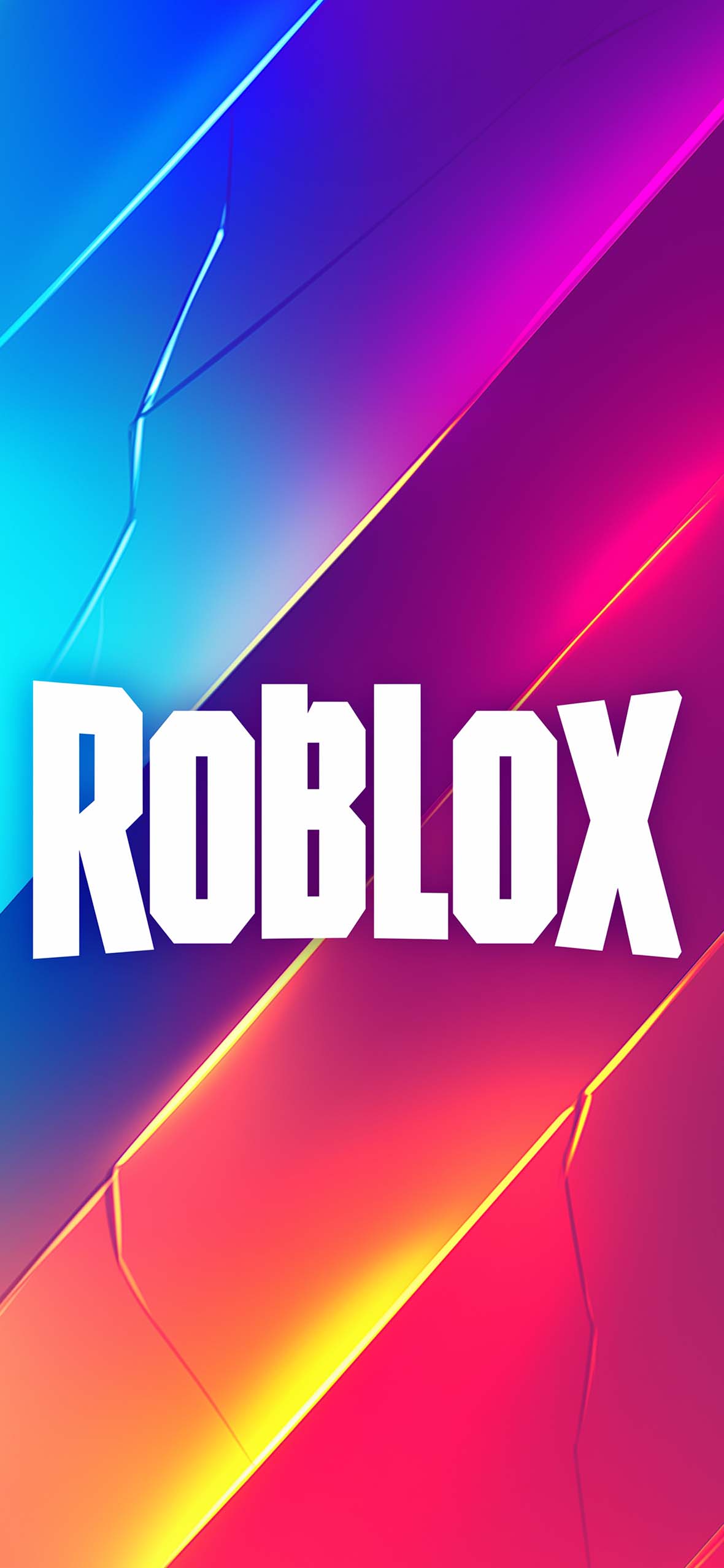 1180x2554 Sleek Neon Roblox Logo Gradient Wallpaper