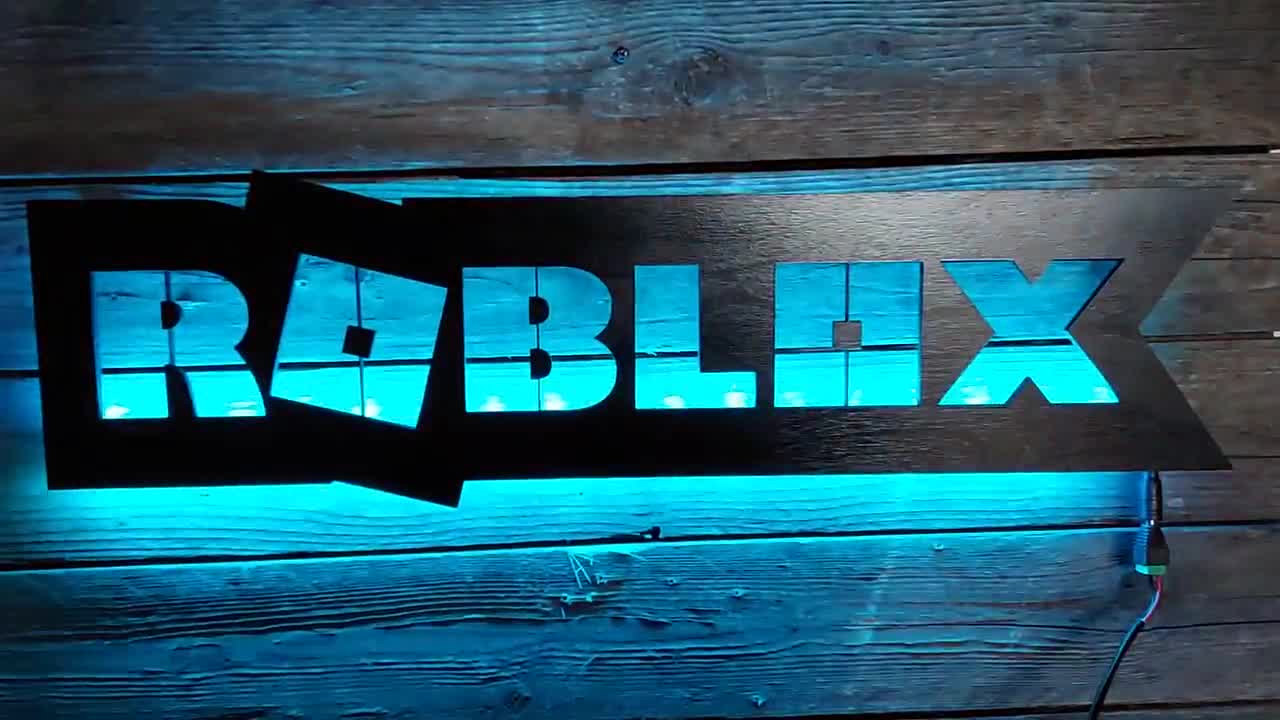 1280x720 Roblox Gaming LED Sign, Video Game Art, Game Room Décor, Mancave, Kids party