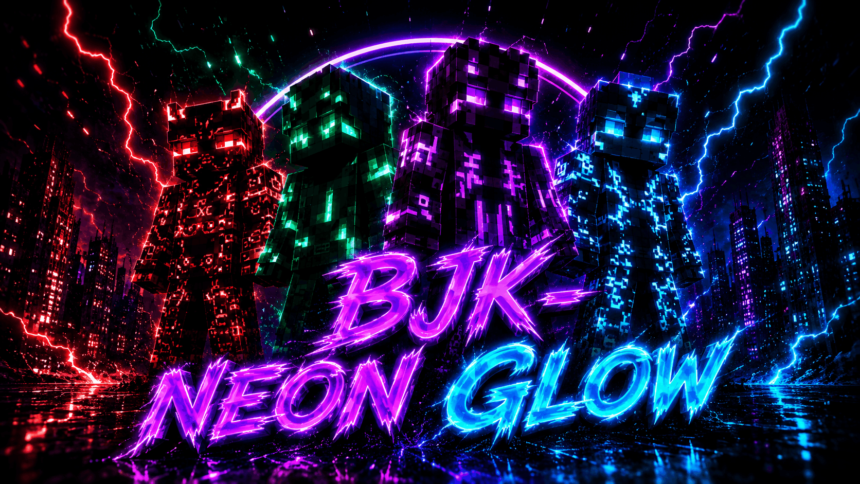 1672x941 Neon Glow Skin Pack Bedrock Skins