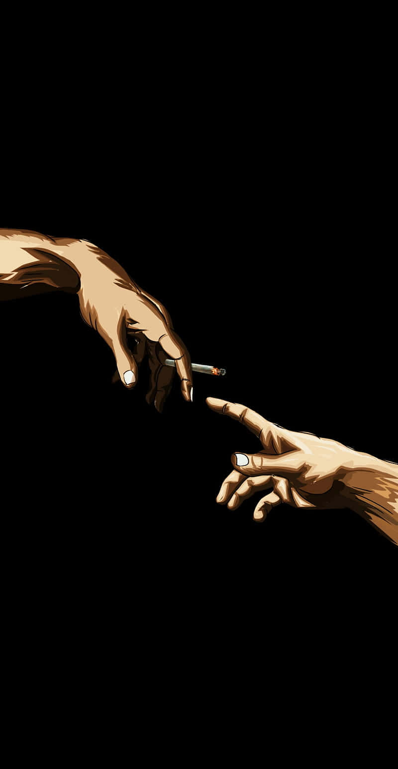 800x1545 Download Hand Reaching Out To A Joint Wallpaper