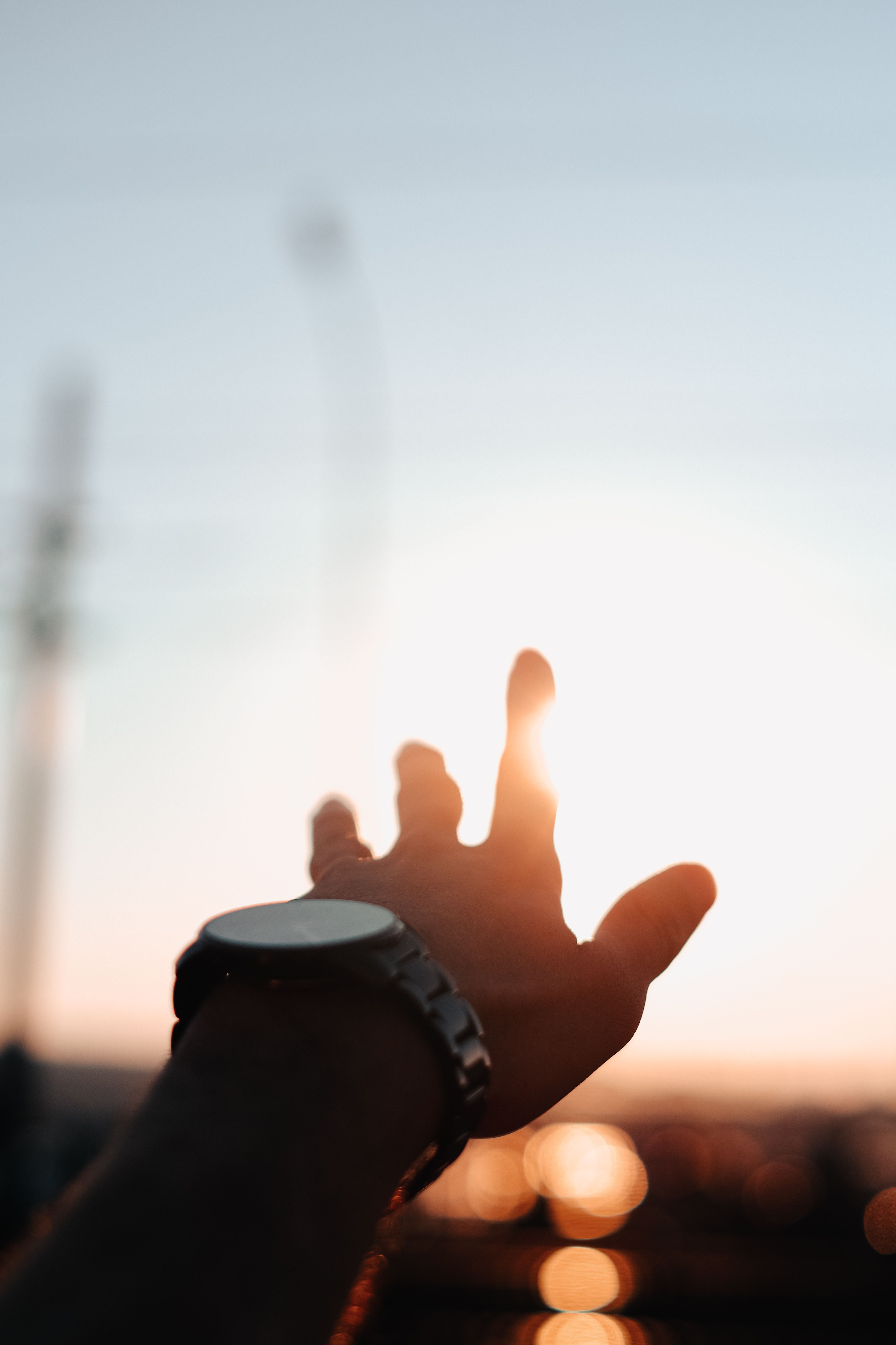 3757x5636 Man Reaching into Sunset · Free