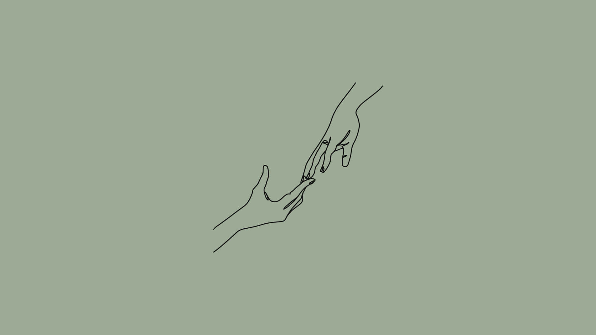 1920x1080 Download Two Hands Reaching Out Sage Green Laptop Wallpaper