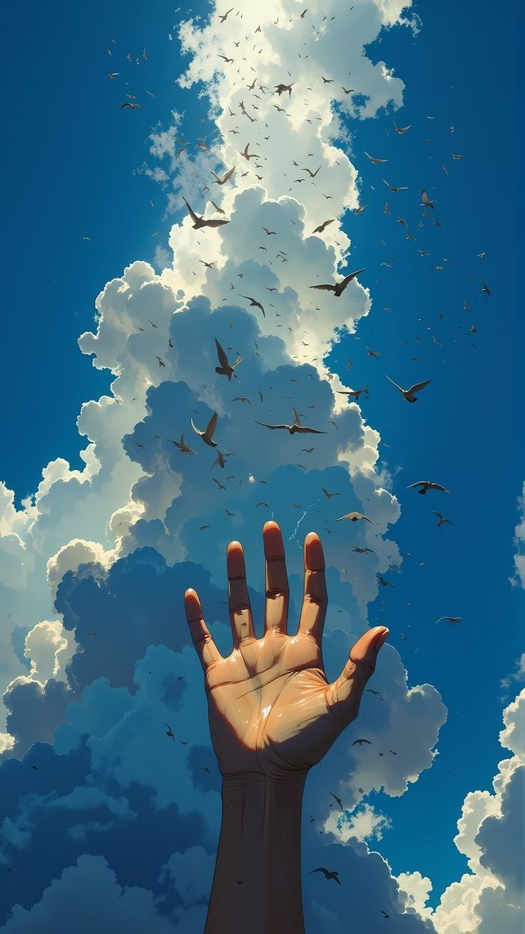 736x1308 Hand to the sky aesthetic. Hand in sky drawing, Hand reaching out to sky, Touch