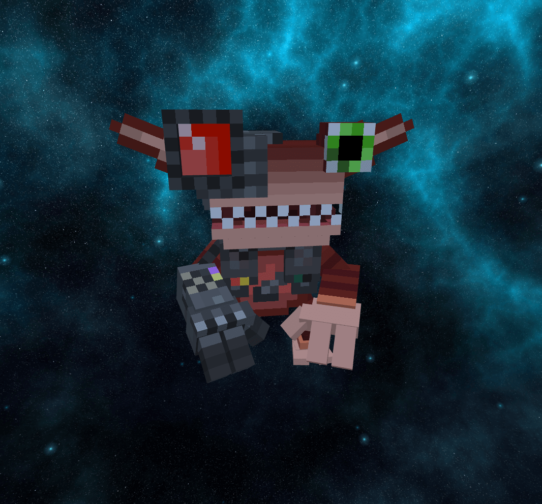 1066x992 3D modeled Ayug and a Grox in Blockbench