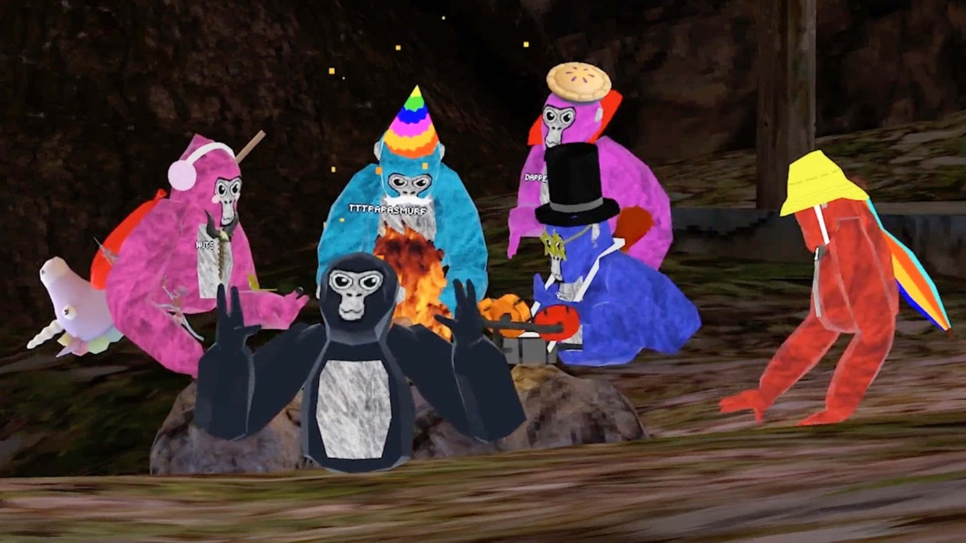 1920x1080 Download Playful Gorilla Tag Wallpaper Background