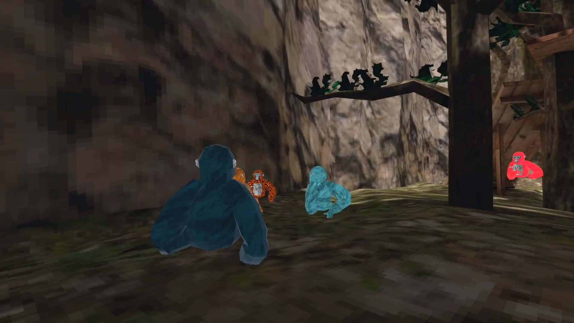 1920x1080 Download a video game showing a group of people in a forest Wallpaper