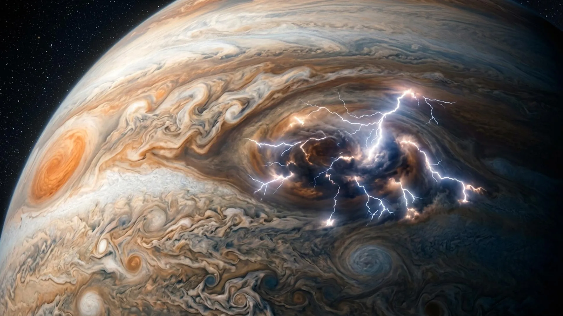 1920x1080 Jupiter's lightning may be 100x more powerful than Earth's