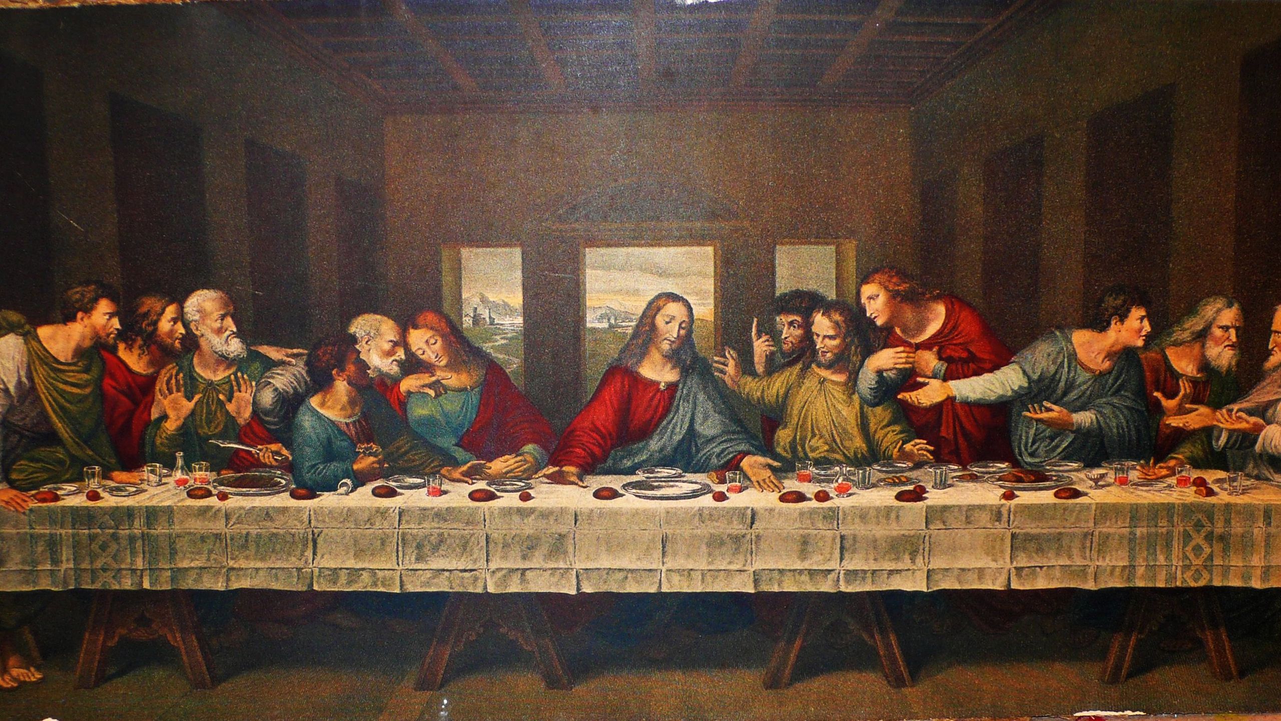 2560x1440 The Last Supper HD Jesus Wallpaper