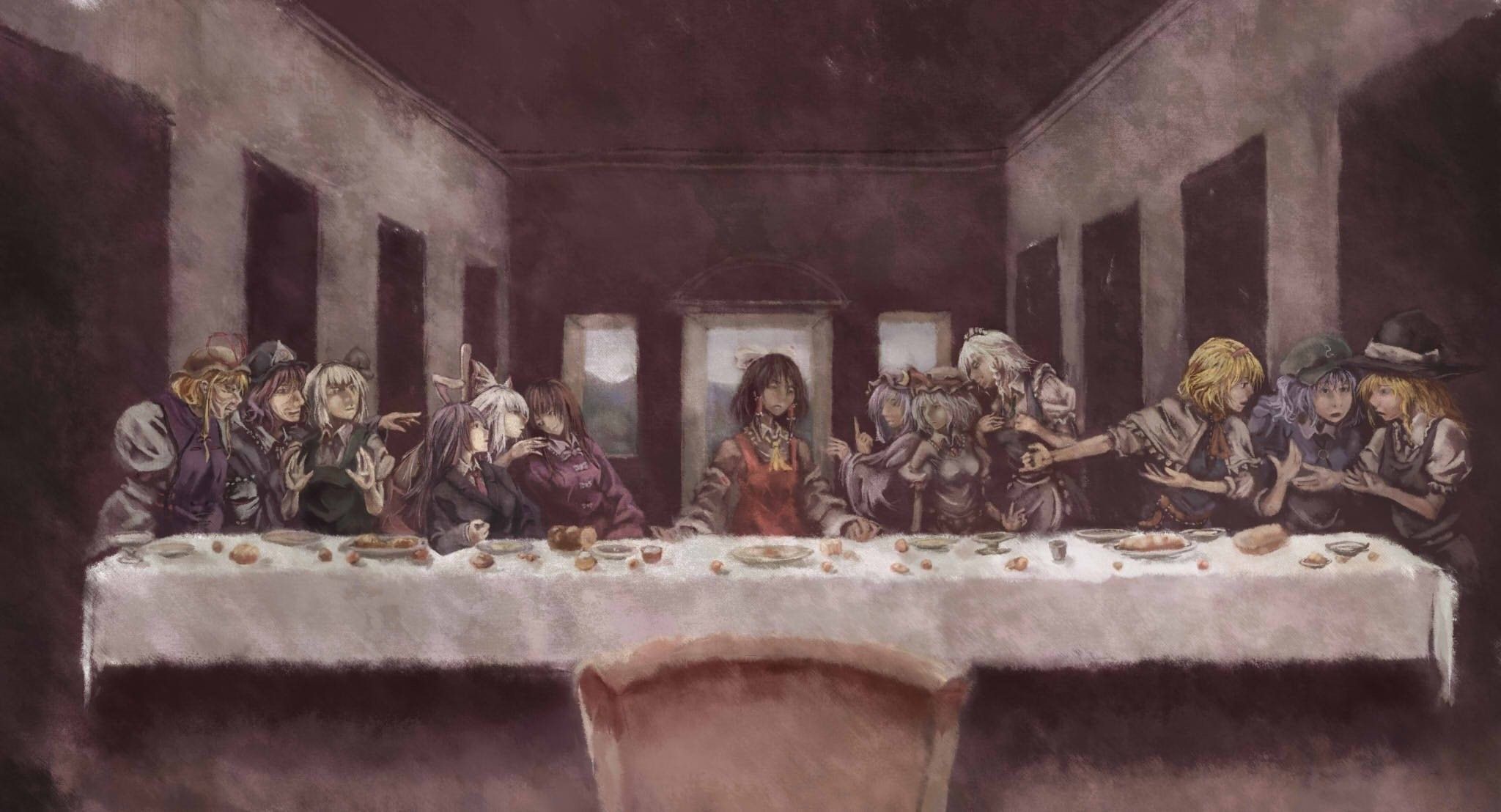 2048x1108 Last Supper Wallpaper