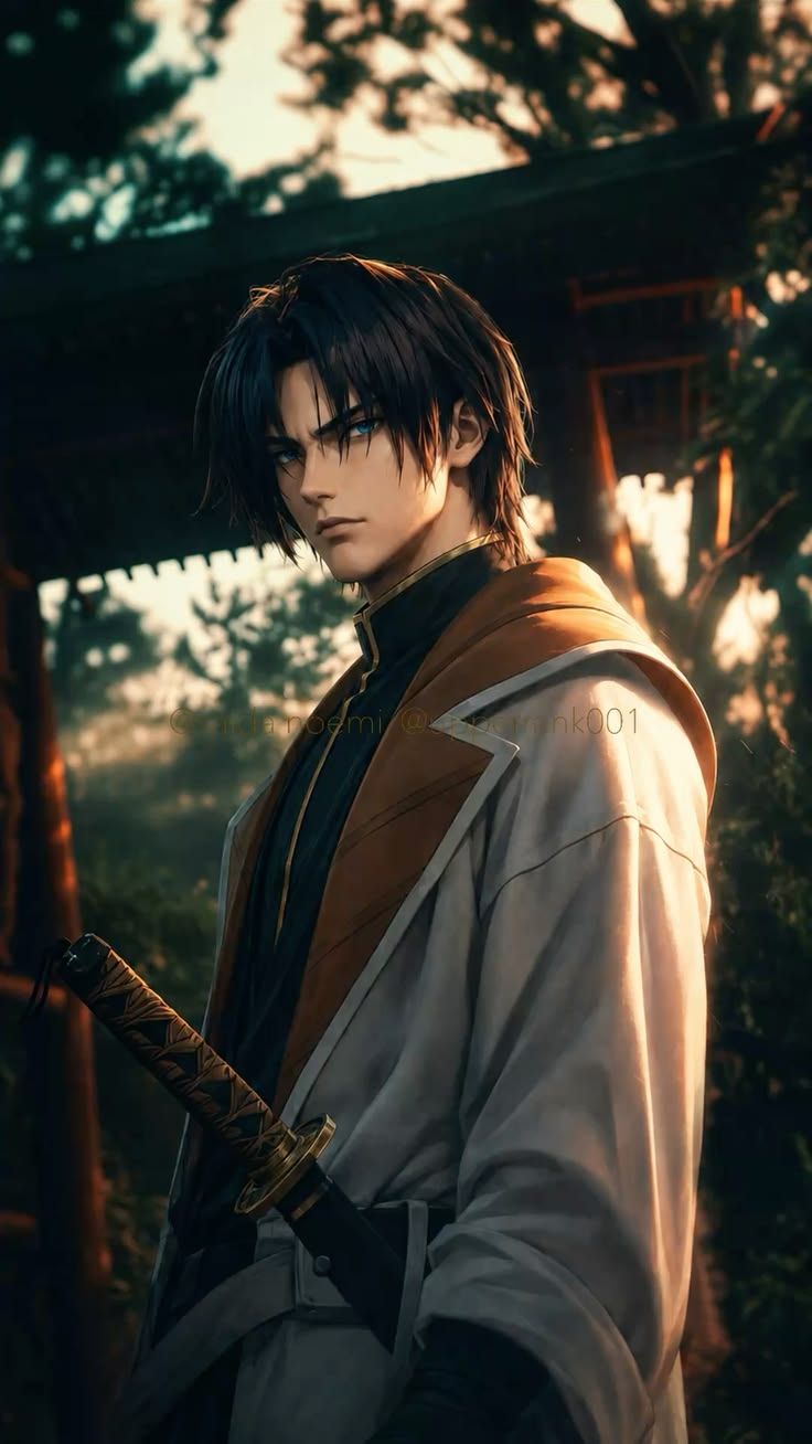 736x1308 shinomori aoshi, rurouni kenshin