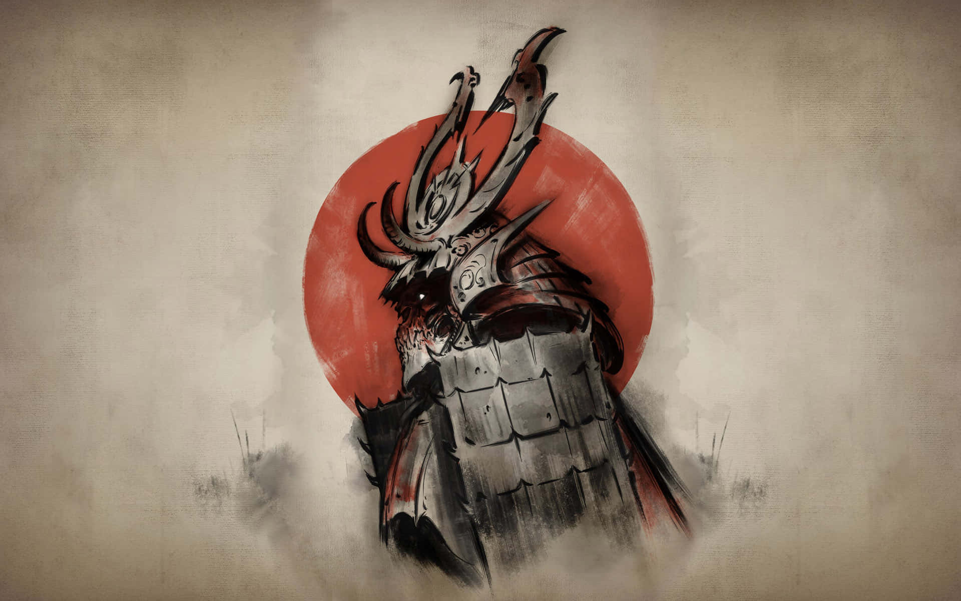 1920x1200 Download A fierce Samurai stands vigilant on a moonlit beach, ready to defend true honor and justice Background