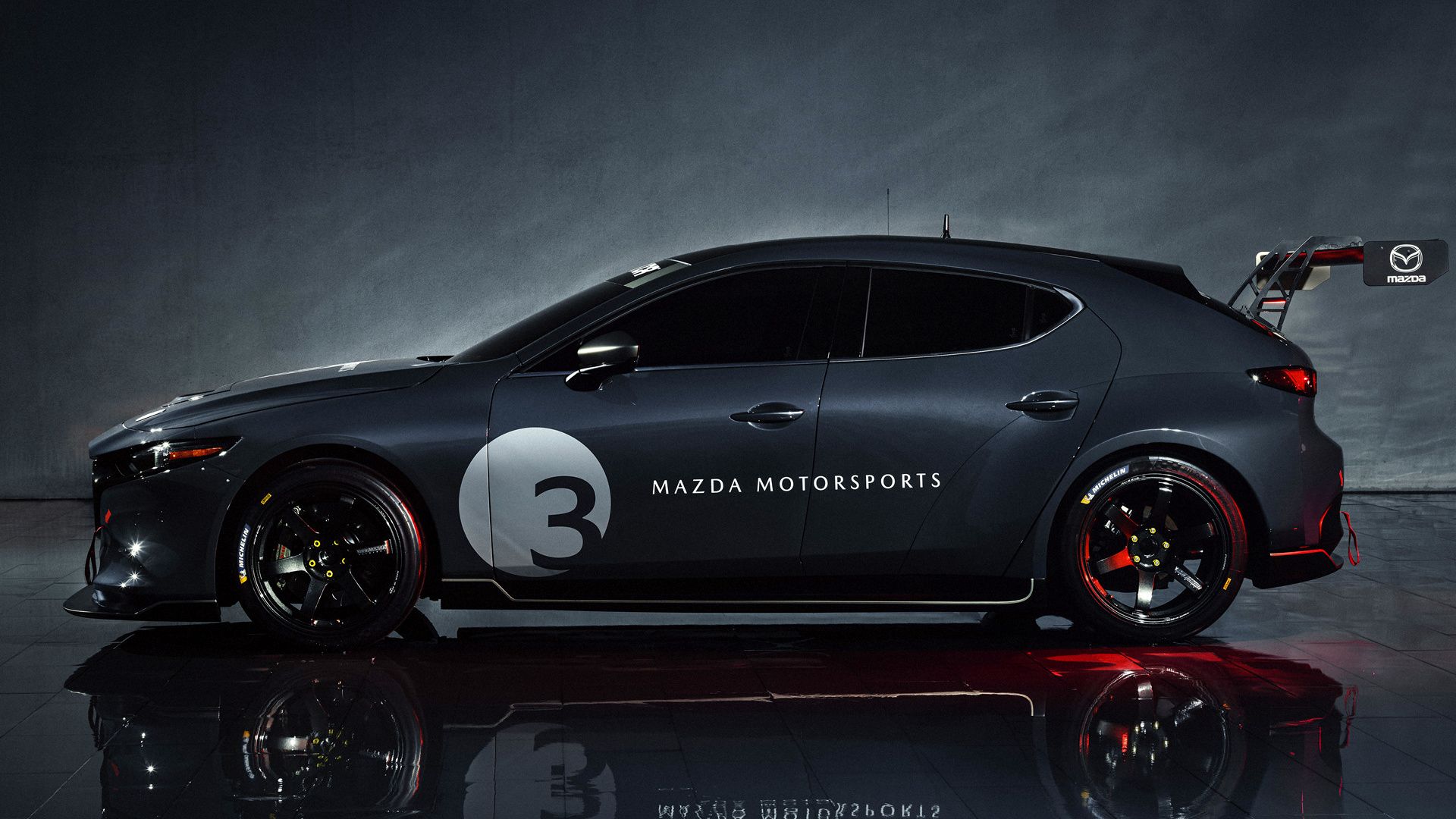 1920x1080 Desktop wallpaper: Mazda, Mazda3 Tcr, Vehicles, Black Car, Car, Race Car 4K free download for PC. 472763