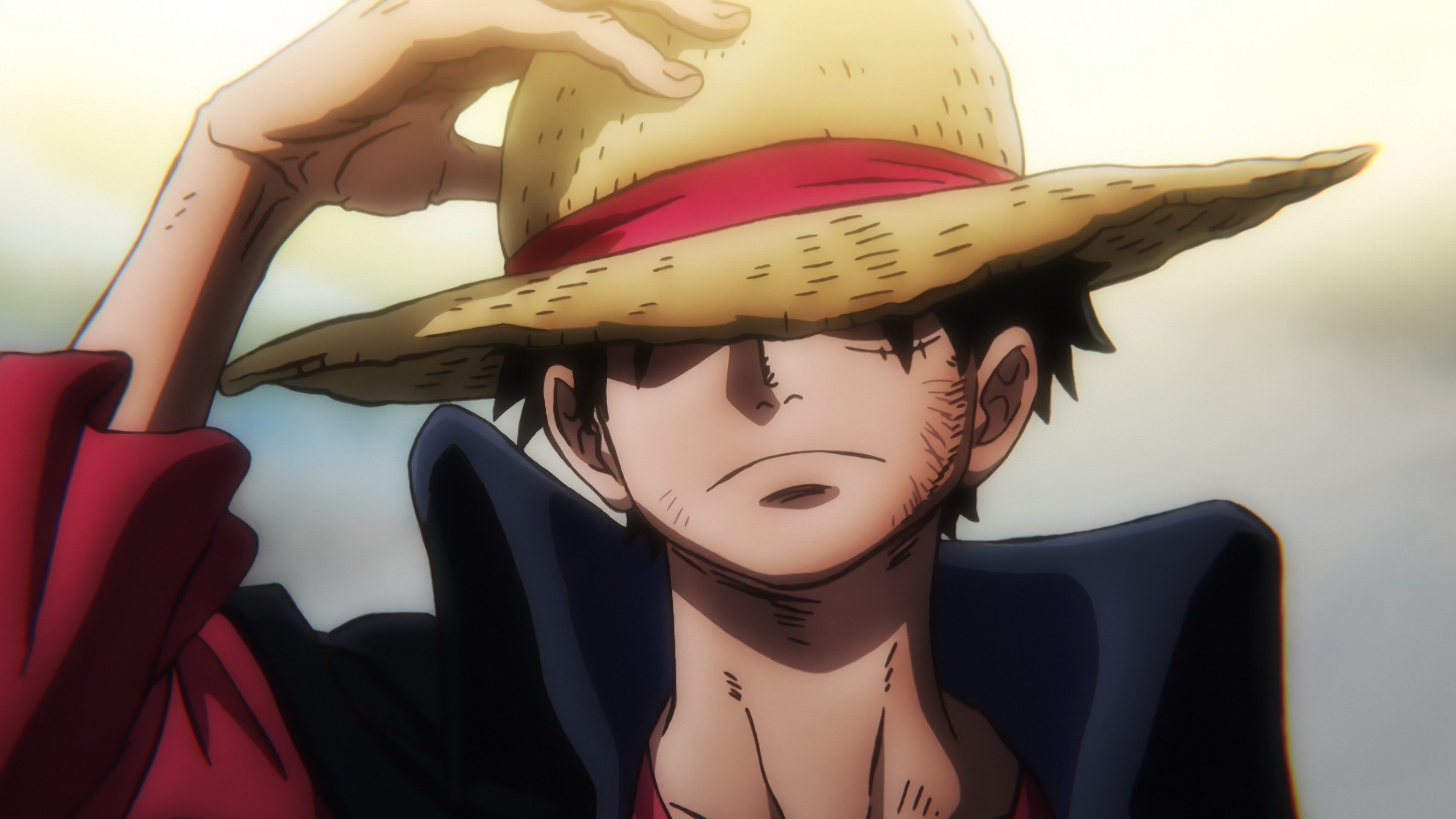 3413x1920 One Piece HD Wallpaper: Iconic Monkey D. Luffy in Actionx1920