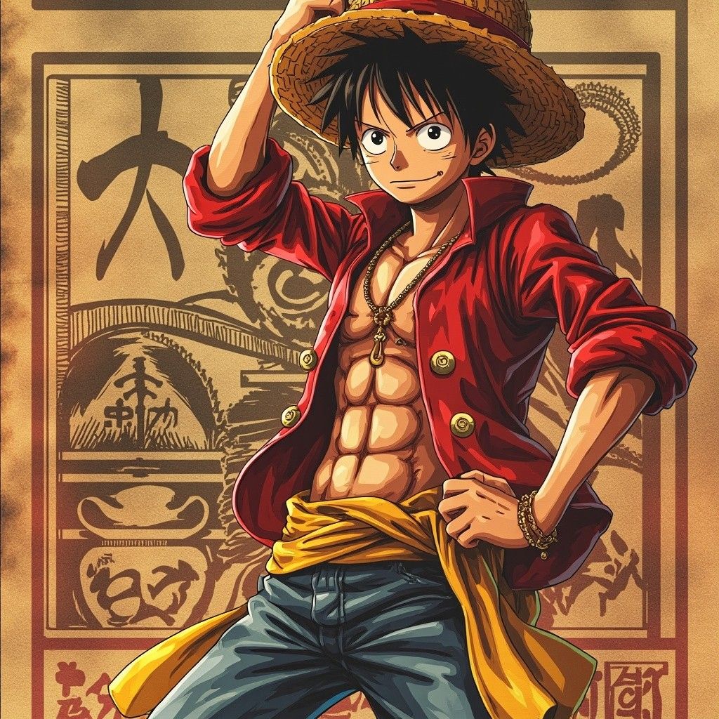 1024x1024 One Piece Anime Luffy Bounty Poster