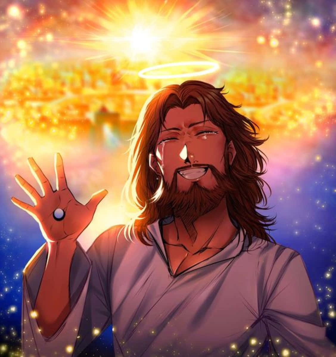 1128x1198 Download Make a bold statement with this stylish image of Cool Jesus. Wallpaper
