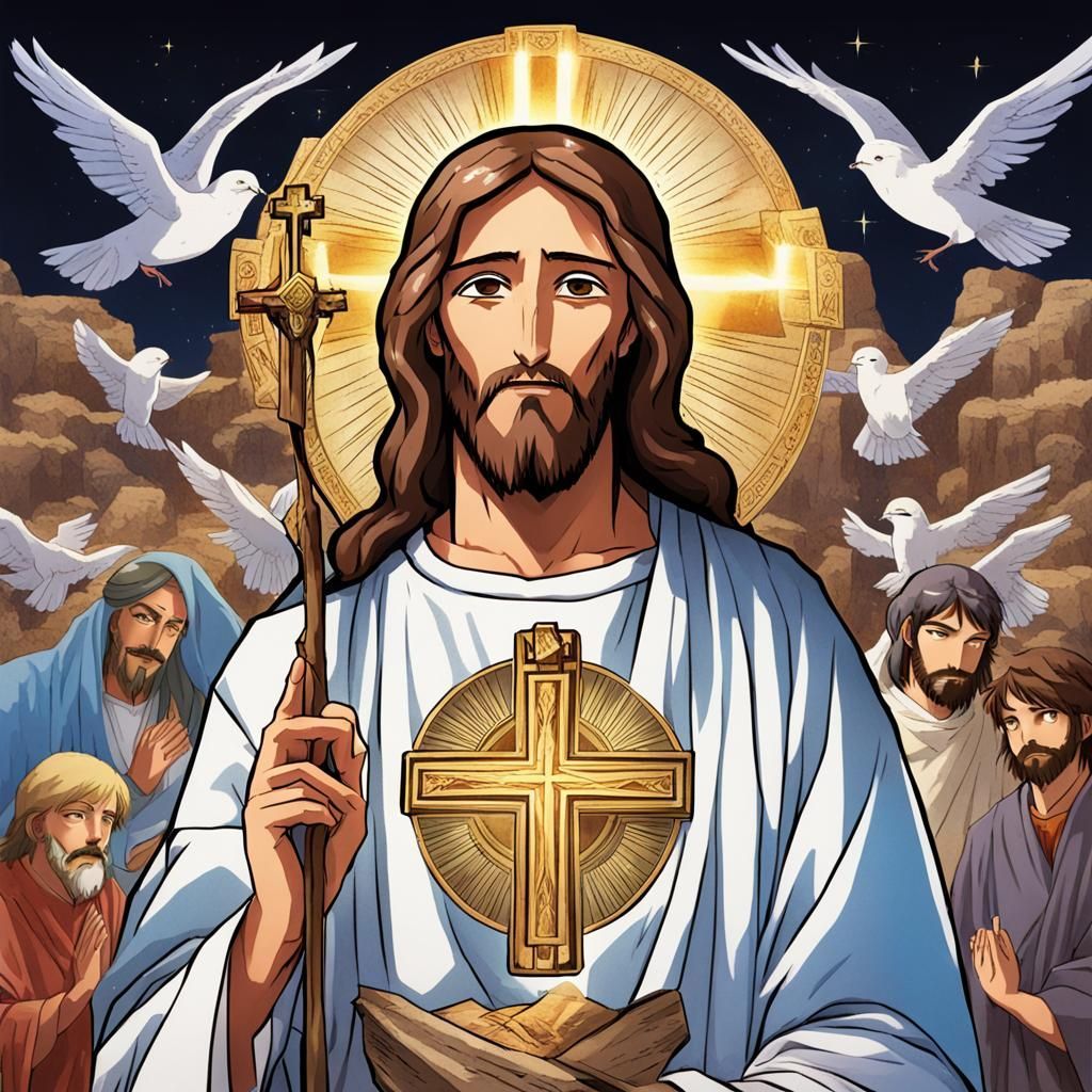 1024x1024 Anime Jesus Christ Style Jesus Christ Illustration