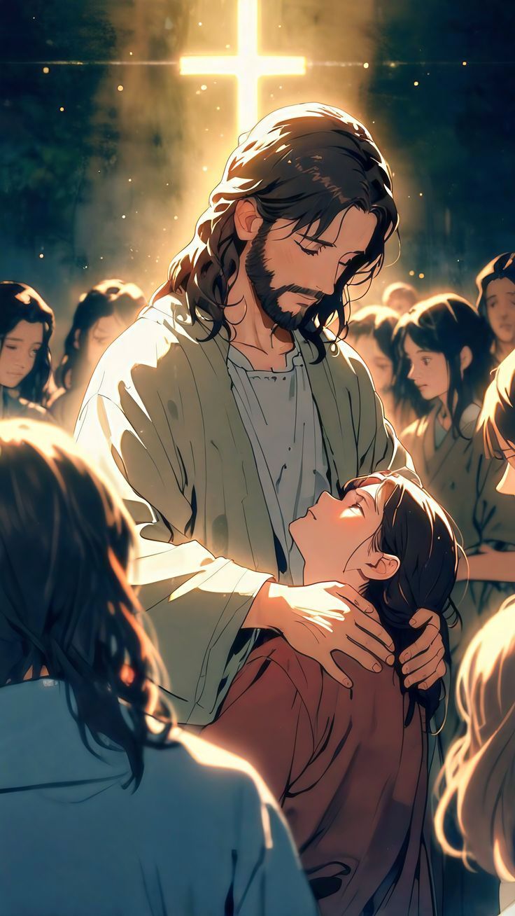 736x1308 Jesus and the people wallpaper. God and me, Jesus anime art, Jesus anime wallpaper
