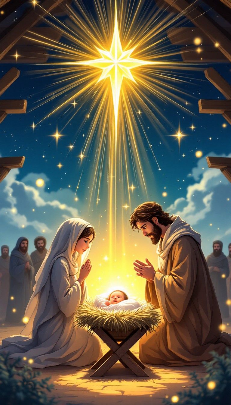 768x1344 Download Holy Anime Nativity Image, Anime, Manga