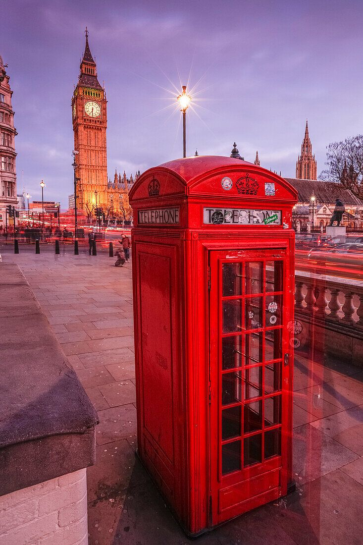 733x1100 Typical English red telephone box near
