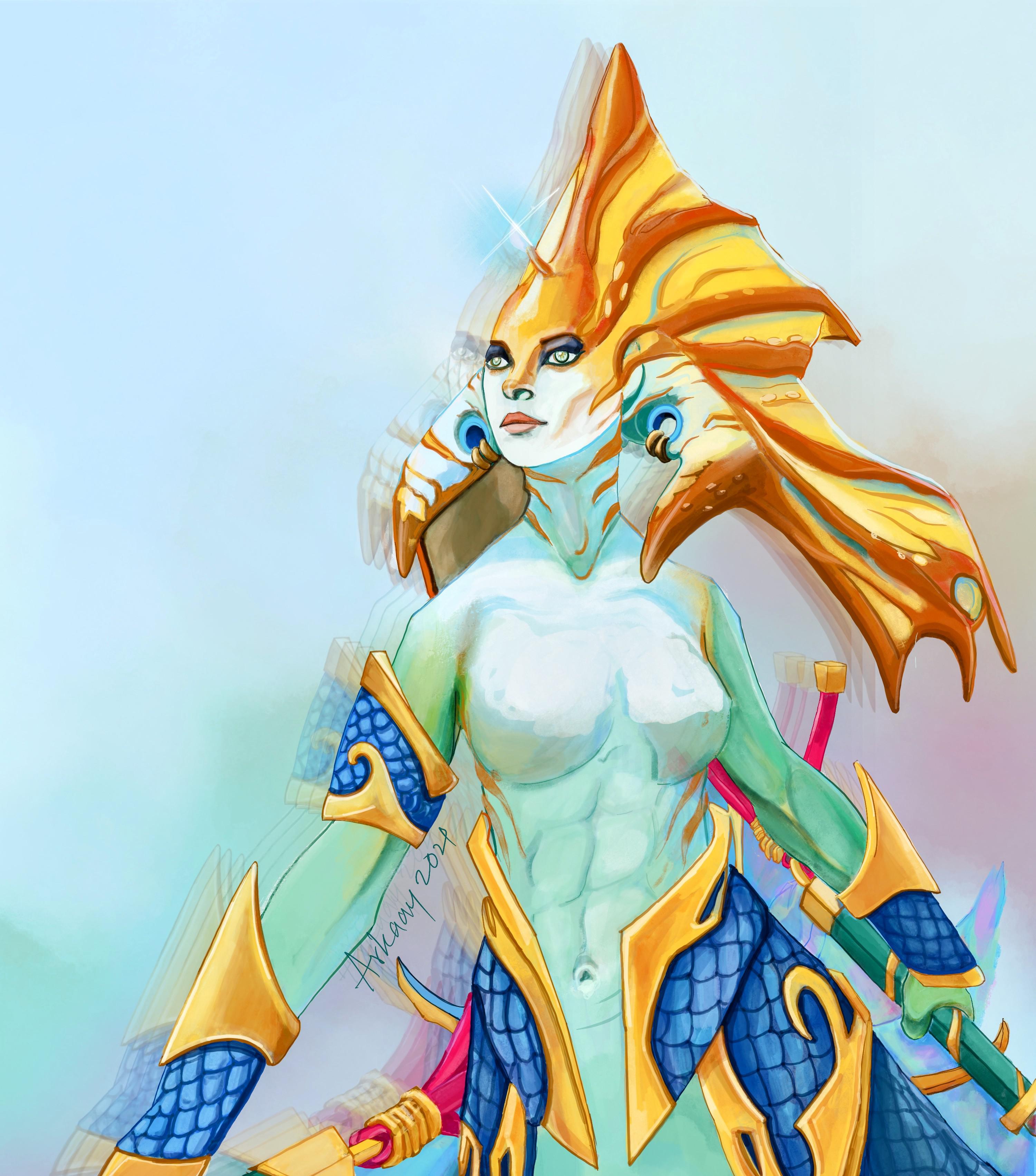 3000x3404 We'll Sing Harmony! Naga Siren Art
