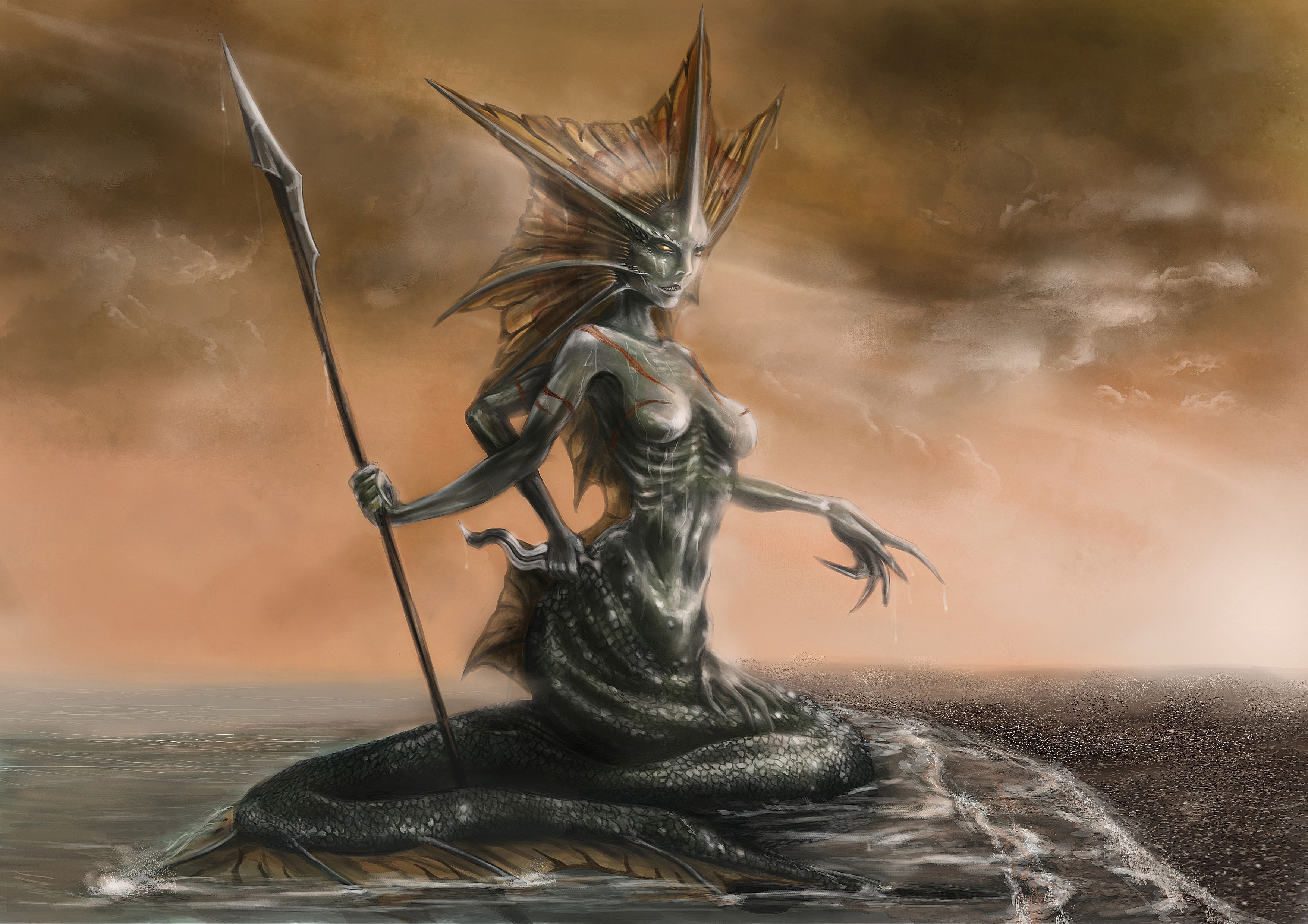 3508x2480 Free sea, art, tail 3K wallpaper for desktop and phone