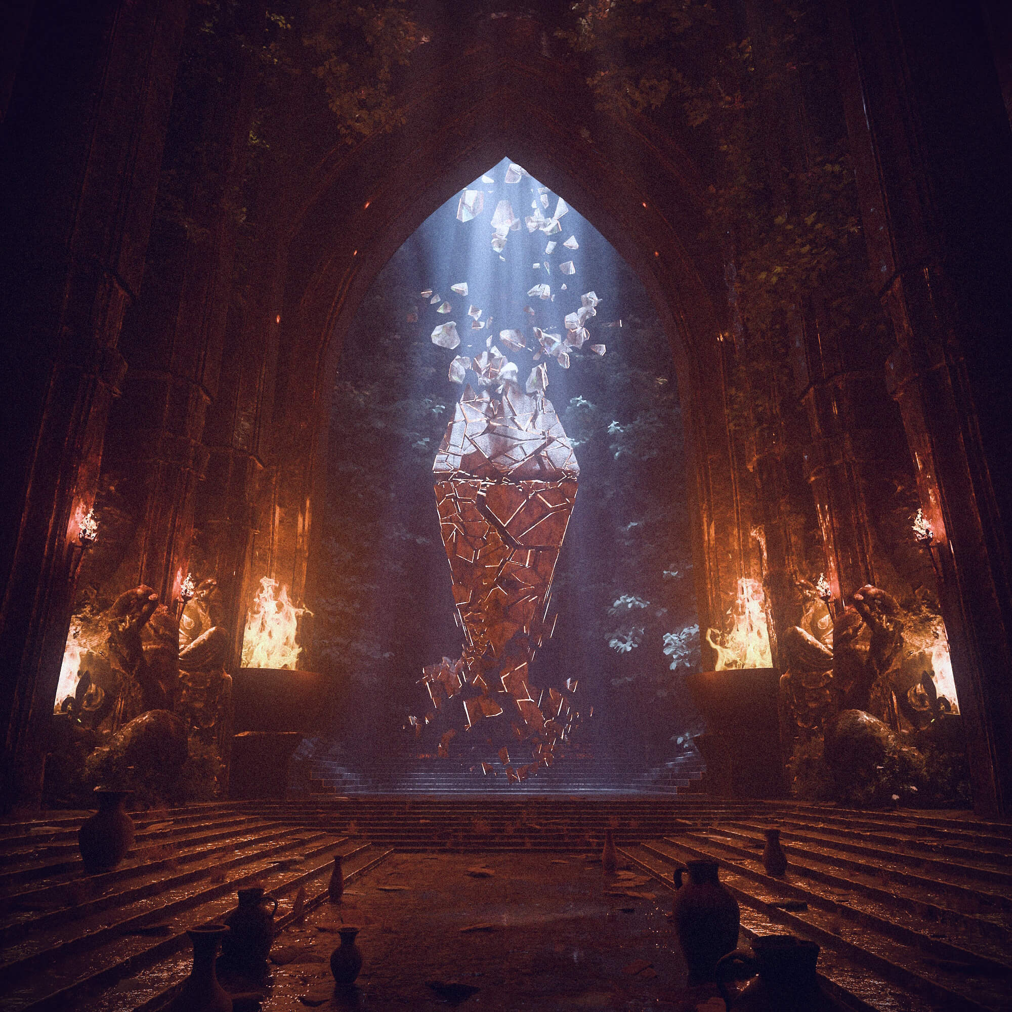 2000x2000 SHATTERED RELIC 3D Render, Digital Art
