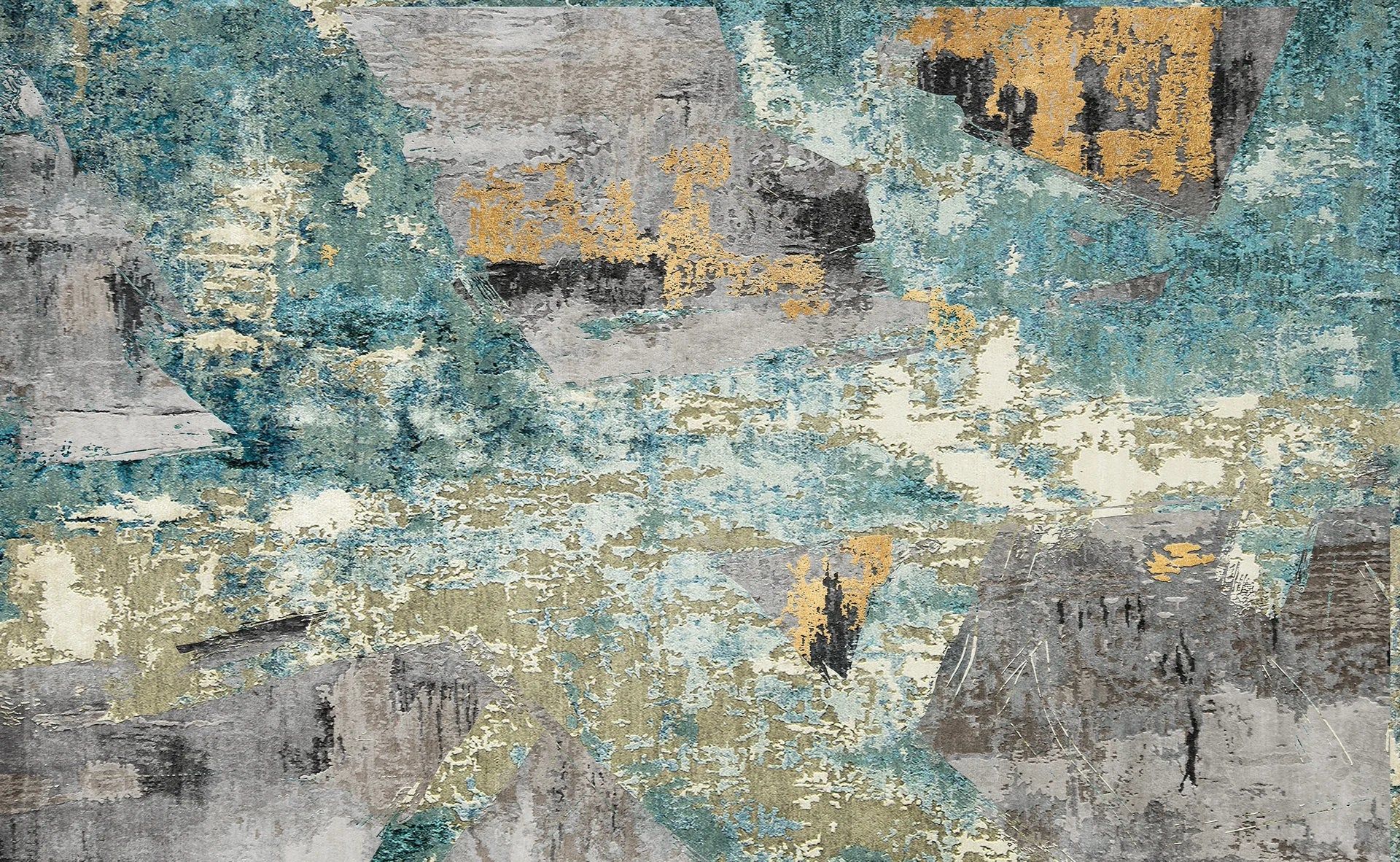 1920x1182 Teal Relic Gold and Grey Abstract Collage Wallpaper