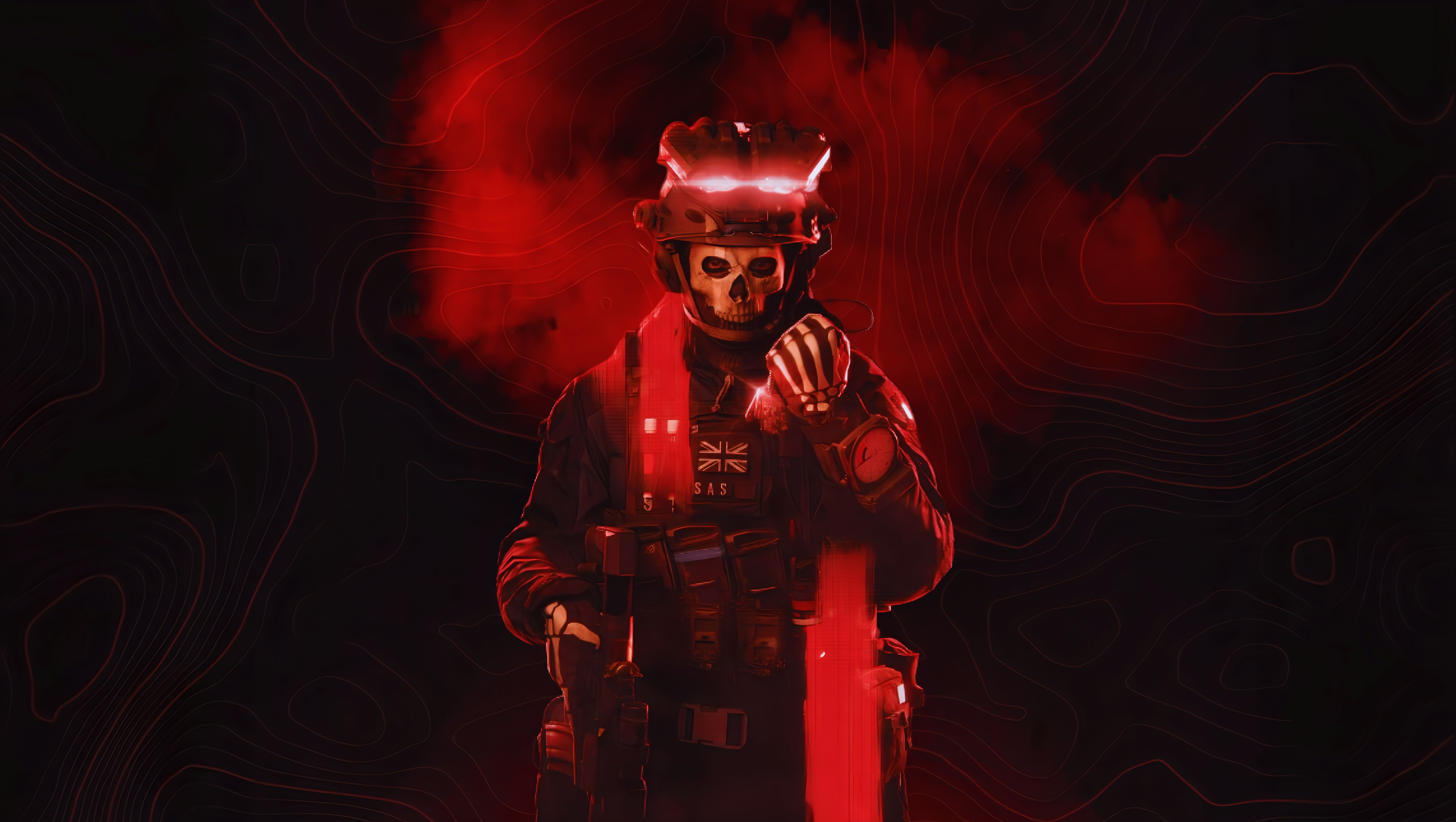7655x4320 Simon Ghost Riley. Call of Duty MW2 4K Ultra HD Wallpaperx4320