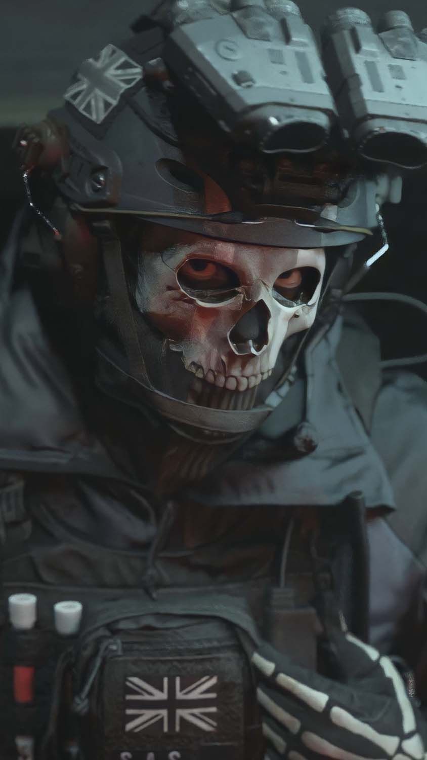 844x1500 Ghost COD 4K iPhone Wallpaper