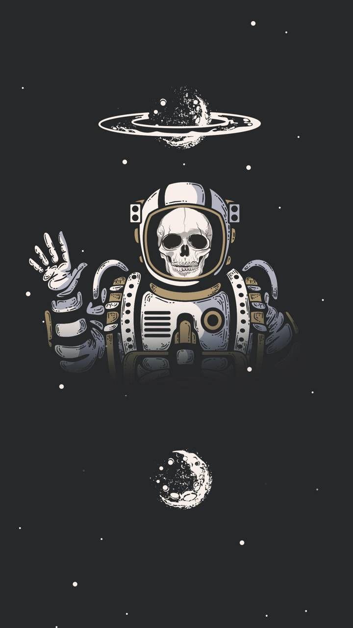 720x1280 Download Space Skeleton Wallpaper by ImperfectRose now. Browse millions of popular astr. Astronaut wallpaper, Skull wallpaper, Astronaut art