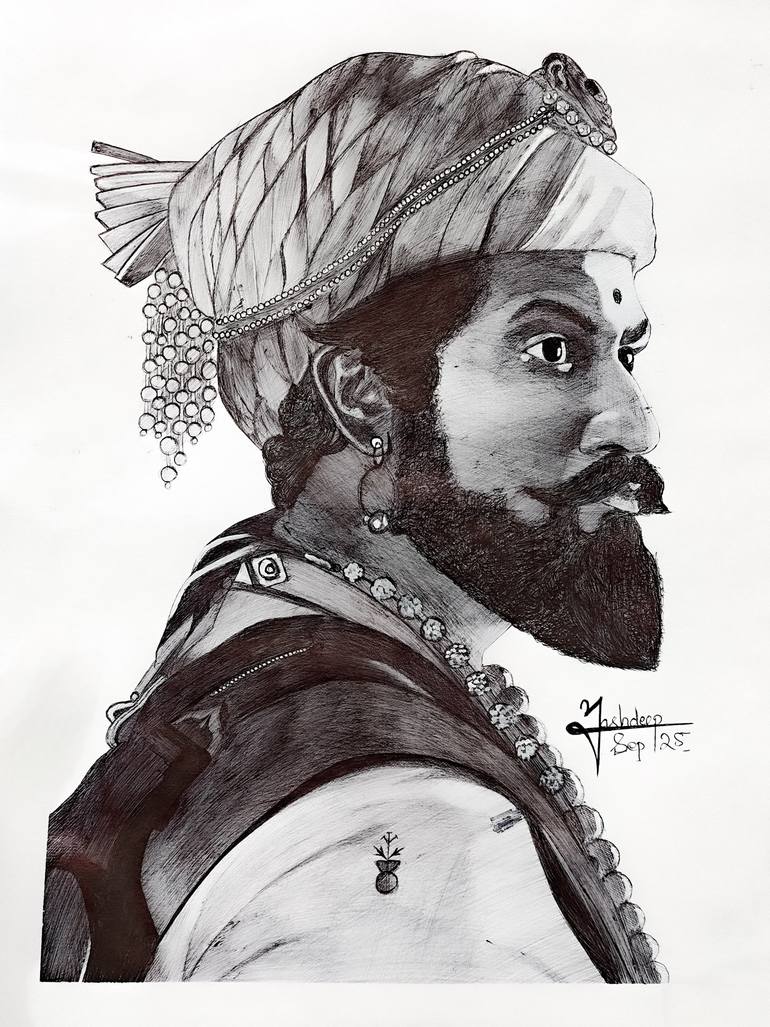 770x1027 Chhatrapati Sambhaji Maharaj Drawing by Yashdeep Awadhiya. Saatchi Art Spain