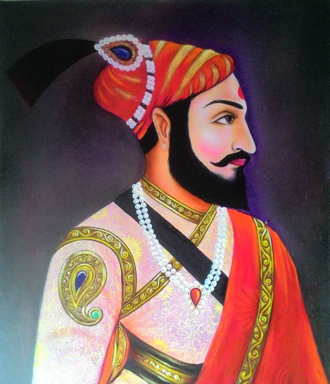 1099x1280 Buy chatrapati sambhaji maharaj Handmade Painting by Nilesh Gangurde. Code:ART_2821_19970 online in India
