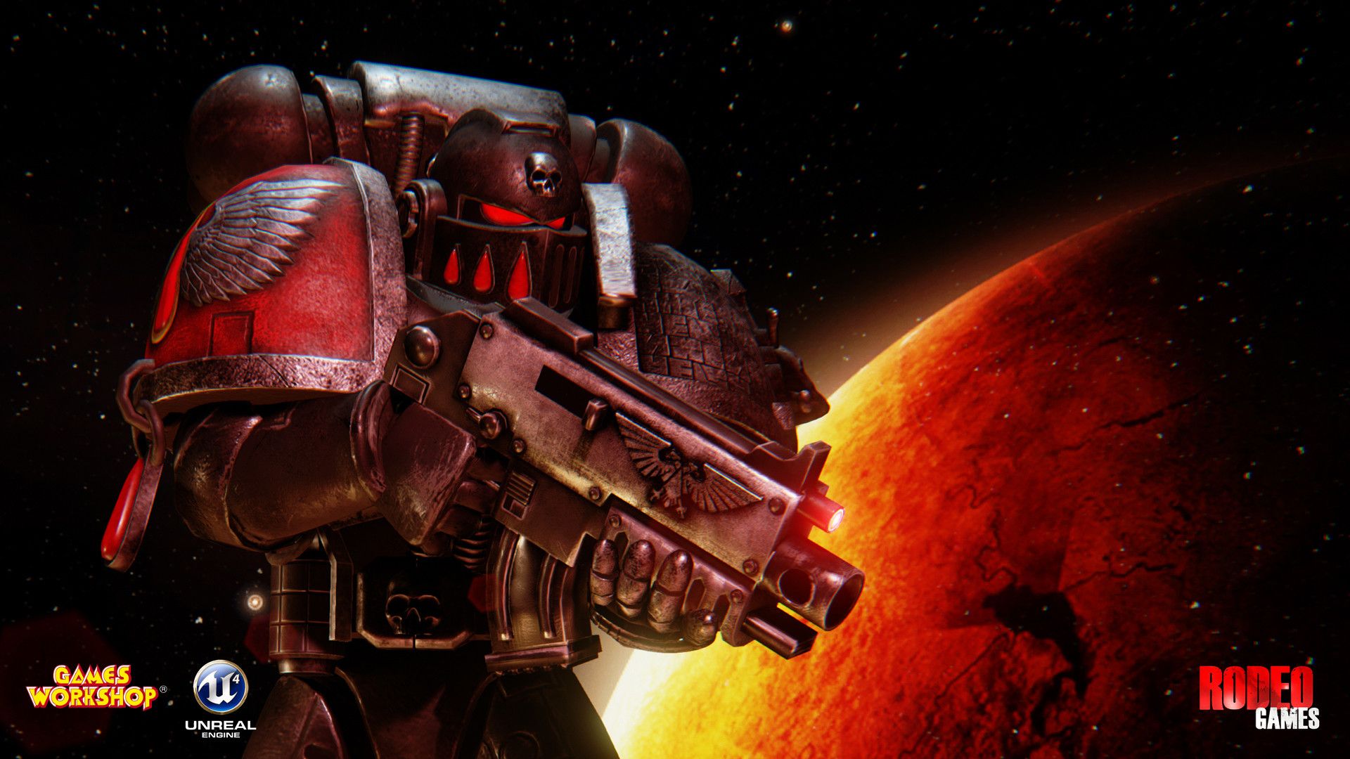 1920x1080 Warhammer 40K: Deathwatch. Blood Angel Veteran