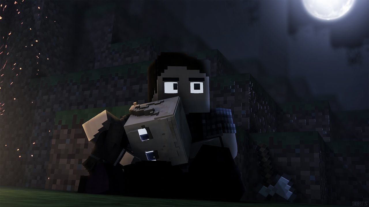 1280x720 Speedart 11.. Moonlit Night [Minecraft Wallpaper]