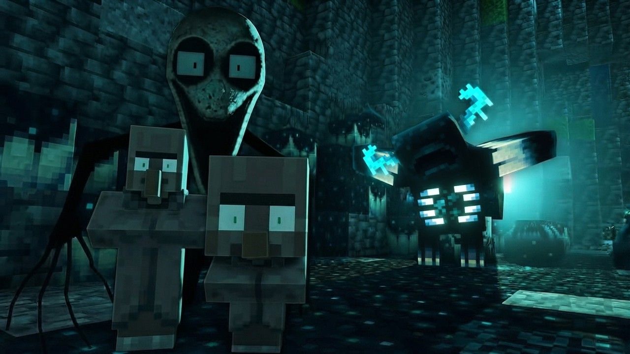 1280x720 Minecraft Villagers in Deep Dark