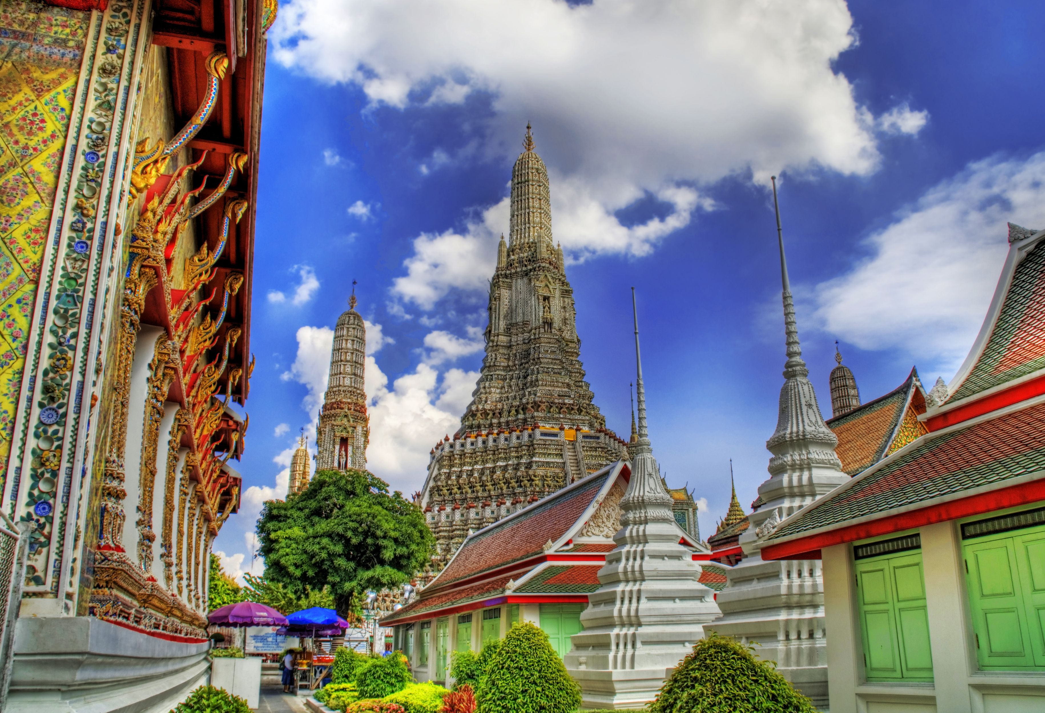 3661x2500 Phone wallpaper: Bangkok, Thailand, Wat Arun, Man Made, Street, Temple, Cities 385426