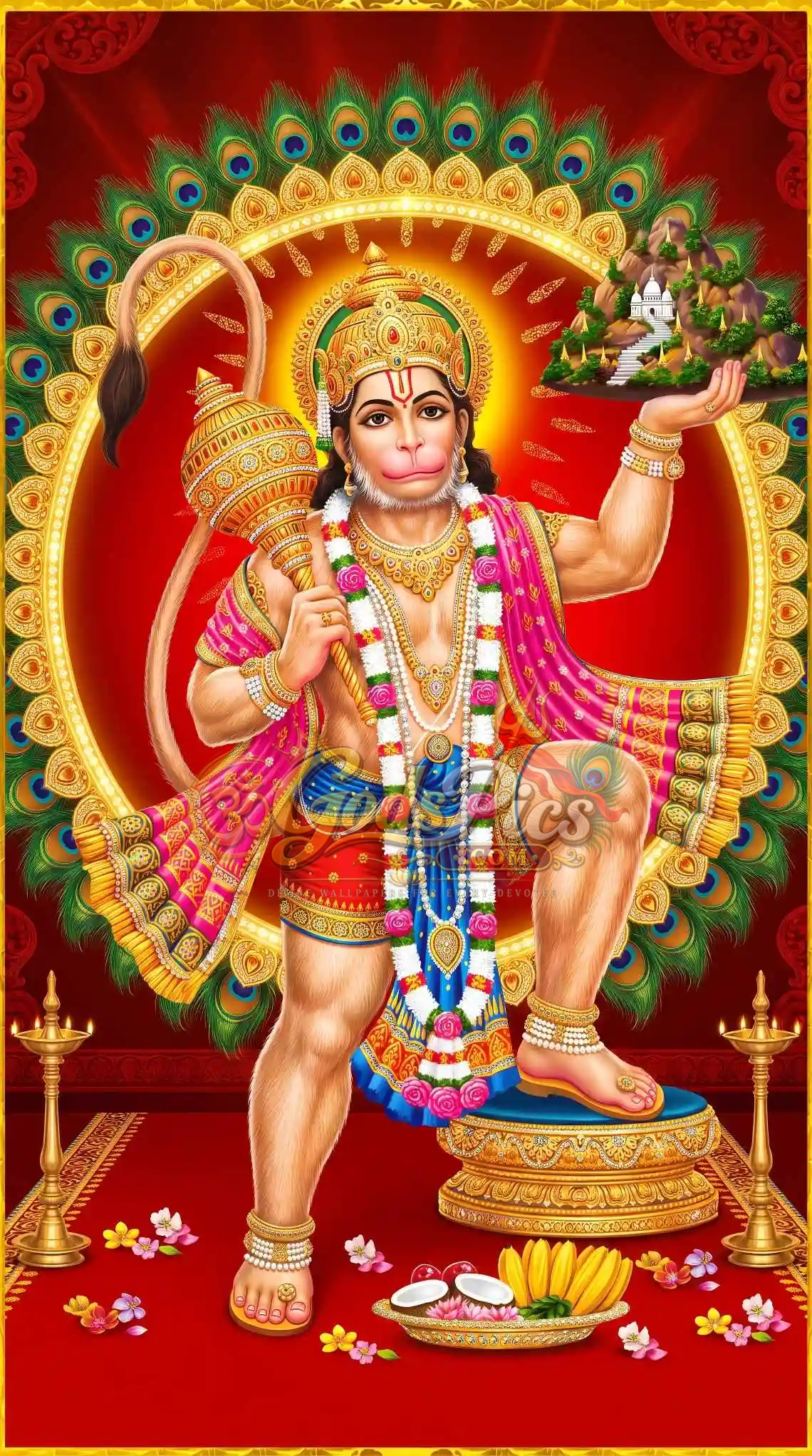 1140x2043 Lord Hanuman Powerful 4K HD Wallpaper (2 Image)