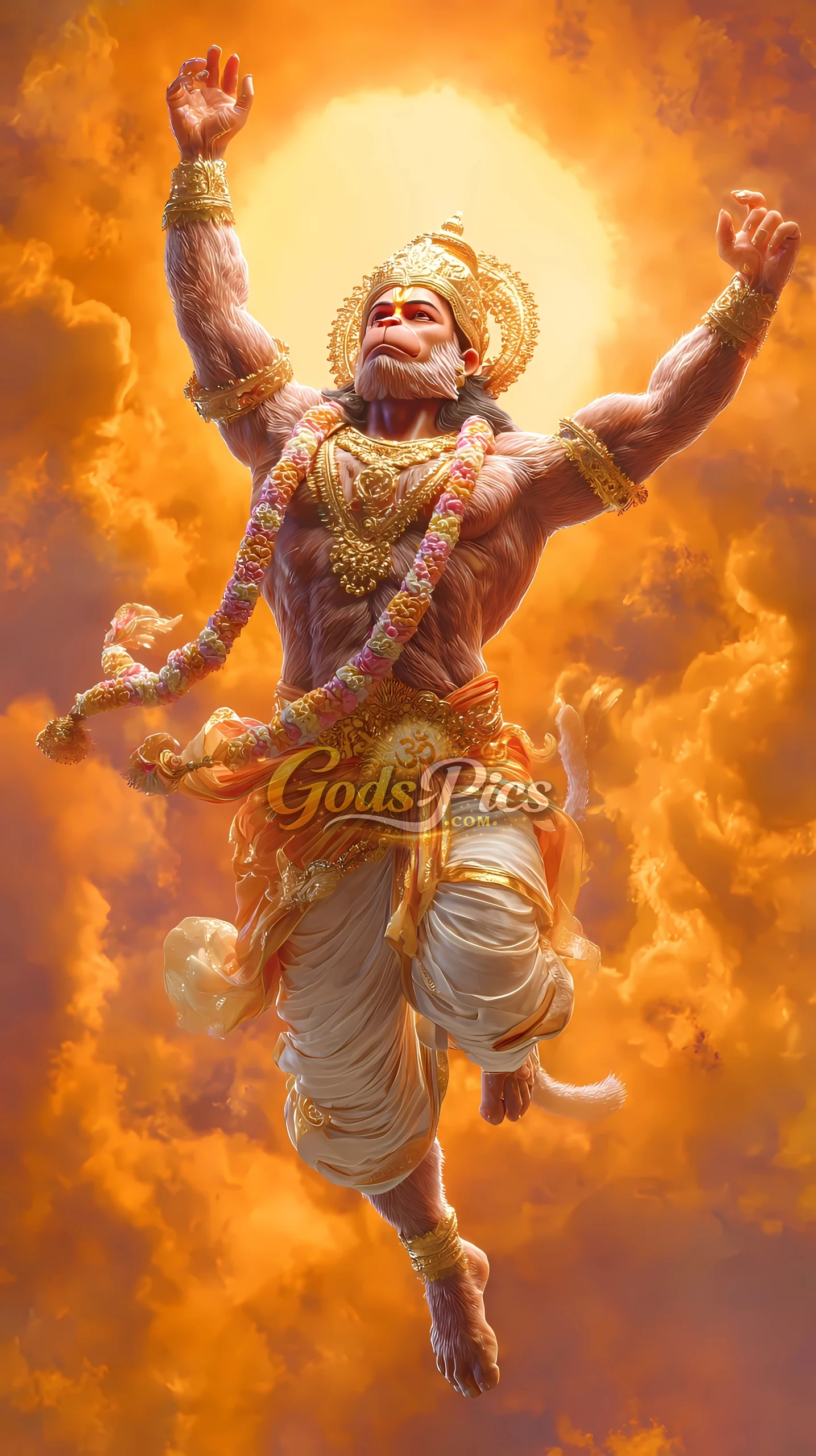 1435x2560 Lord Hanuman Powerful High Resolution Spiritual Image