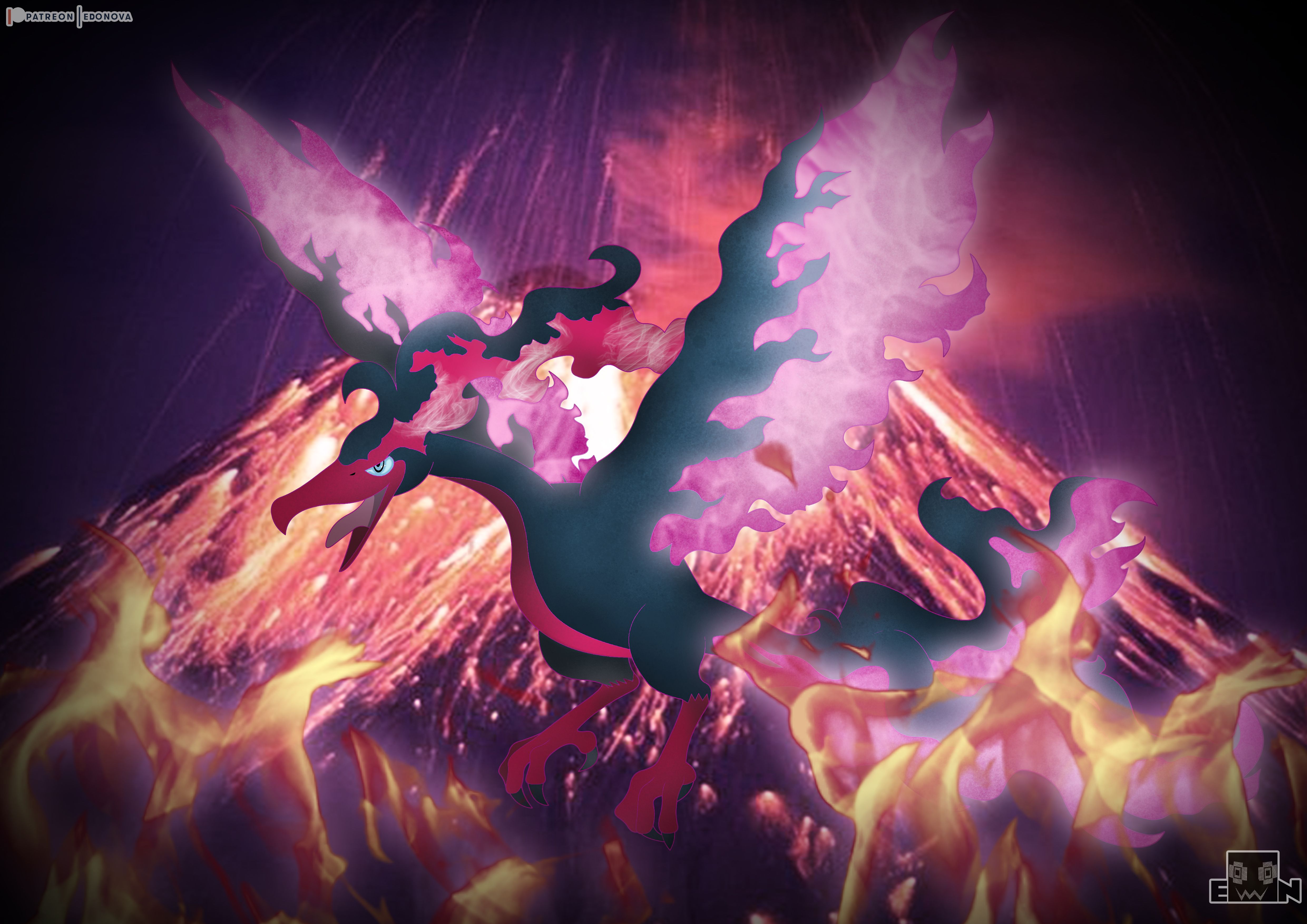 4961x3508 Galarian Moltres New Legend by EdoNova87 on Newgrounds