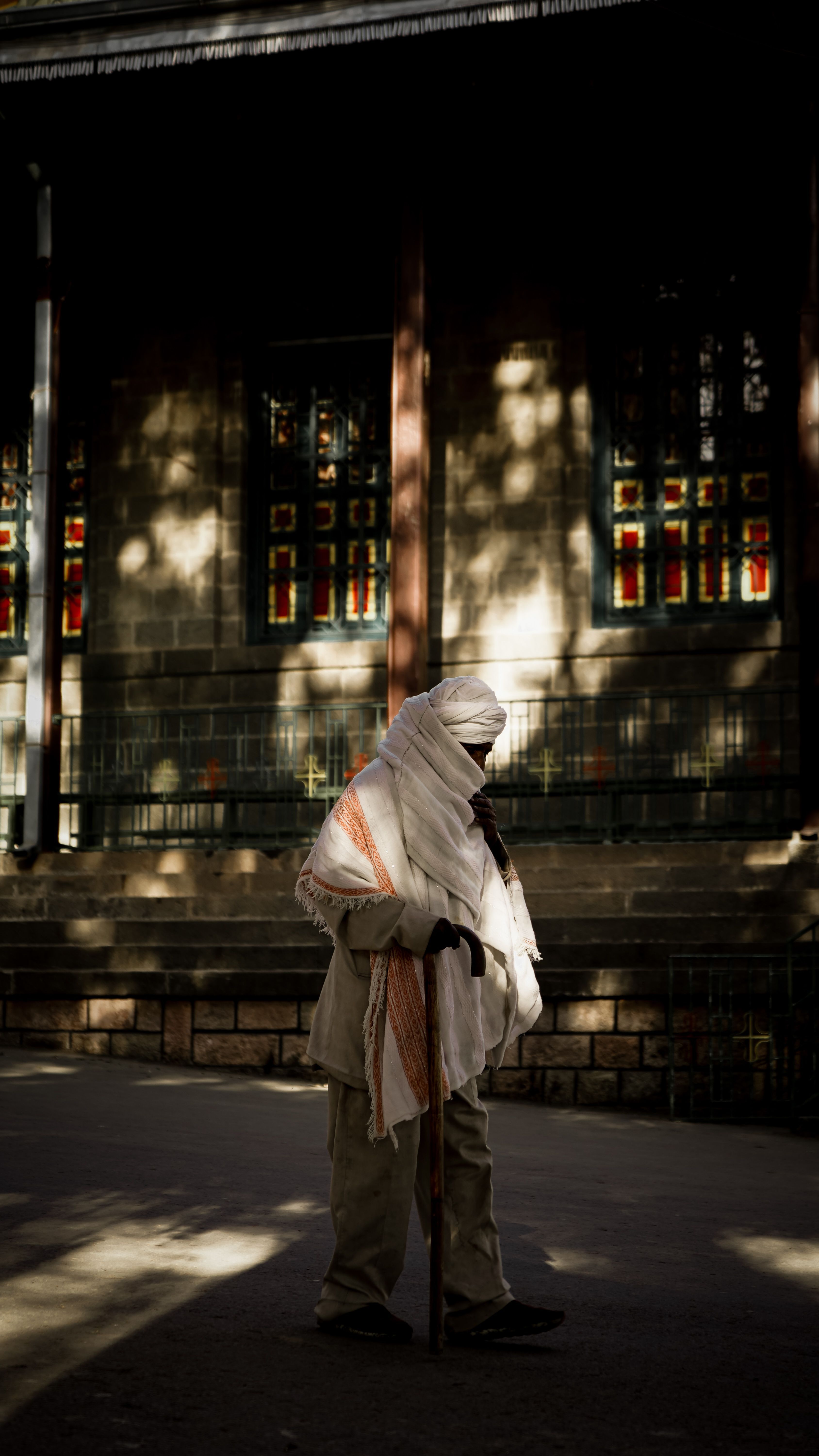 3376x6000 Traditional Ethiopian Elder by Historic Building · Free