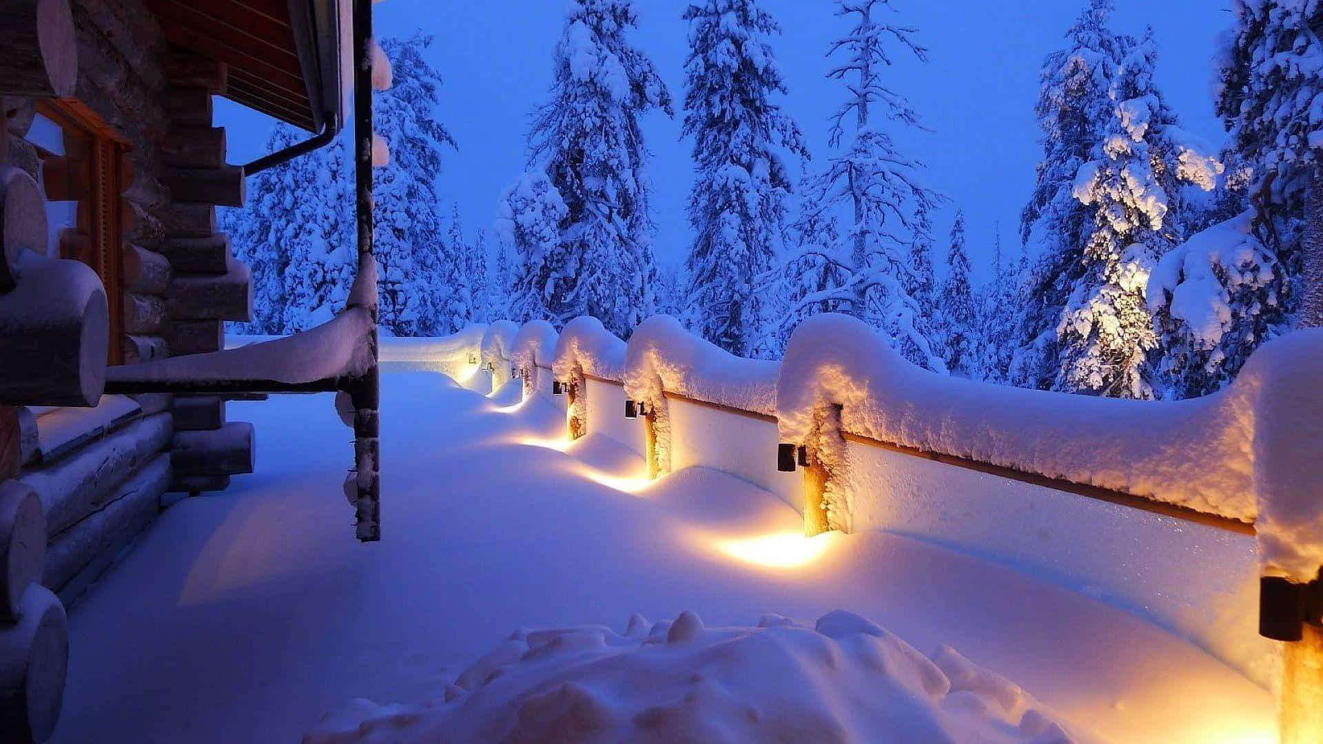 1920x1080 Download Cozy Winter Scene in High Definition Background