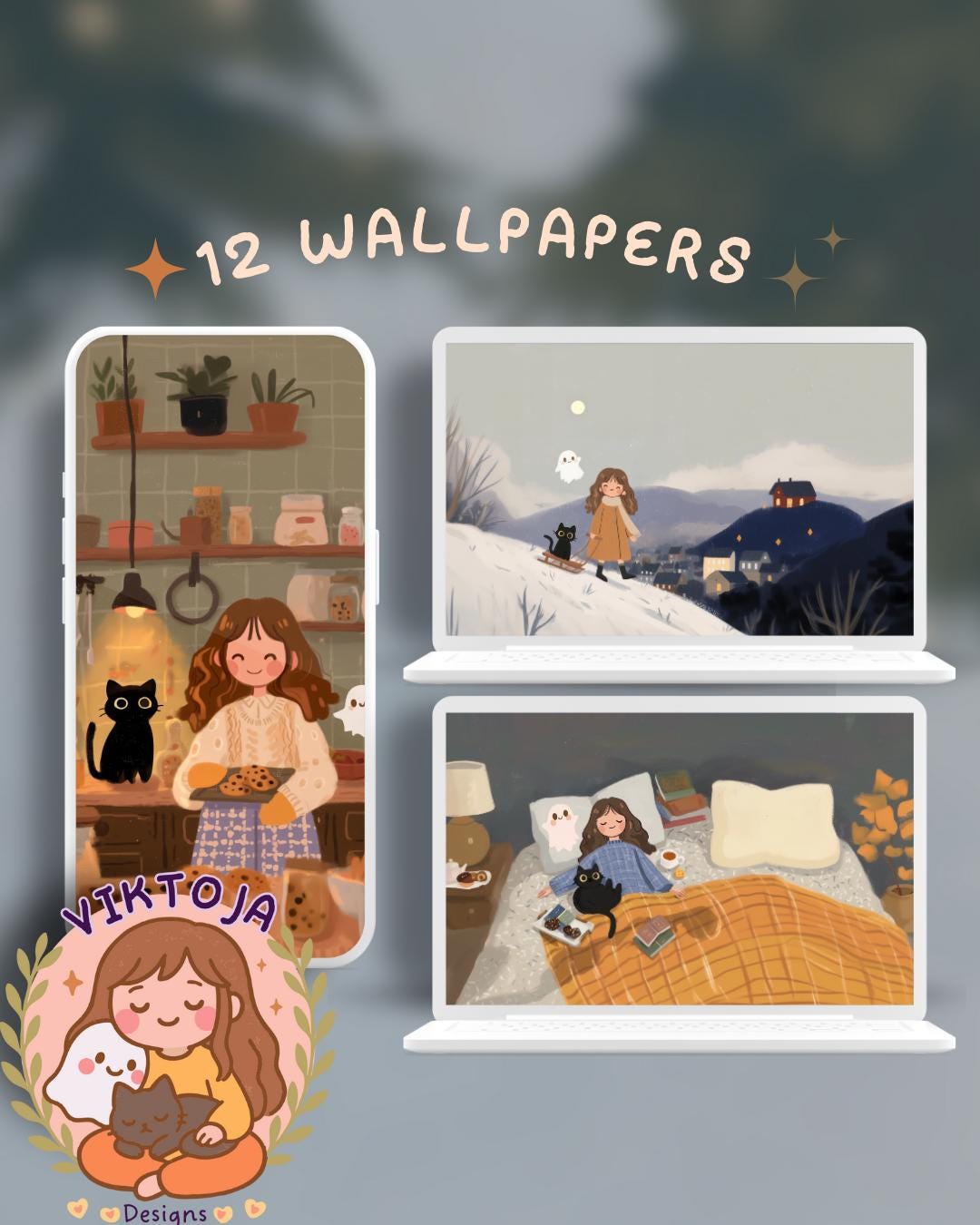 1080x1350 cozy winter Wallpaper: Cozy Phone & Desktop Background (Digital Download)