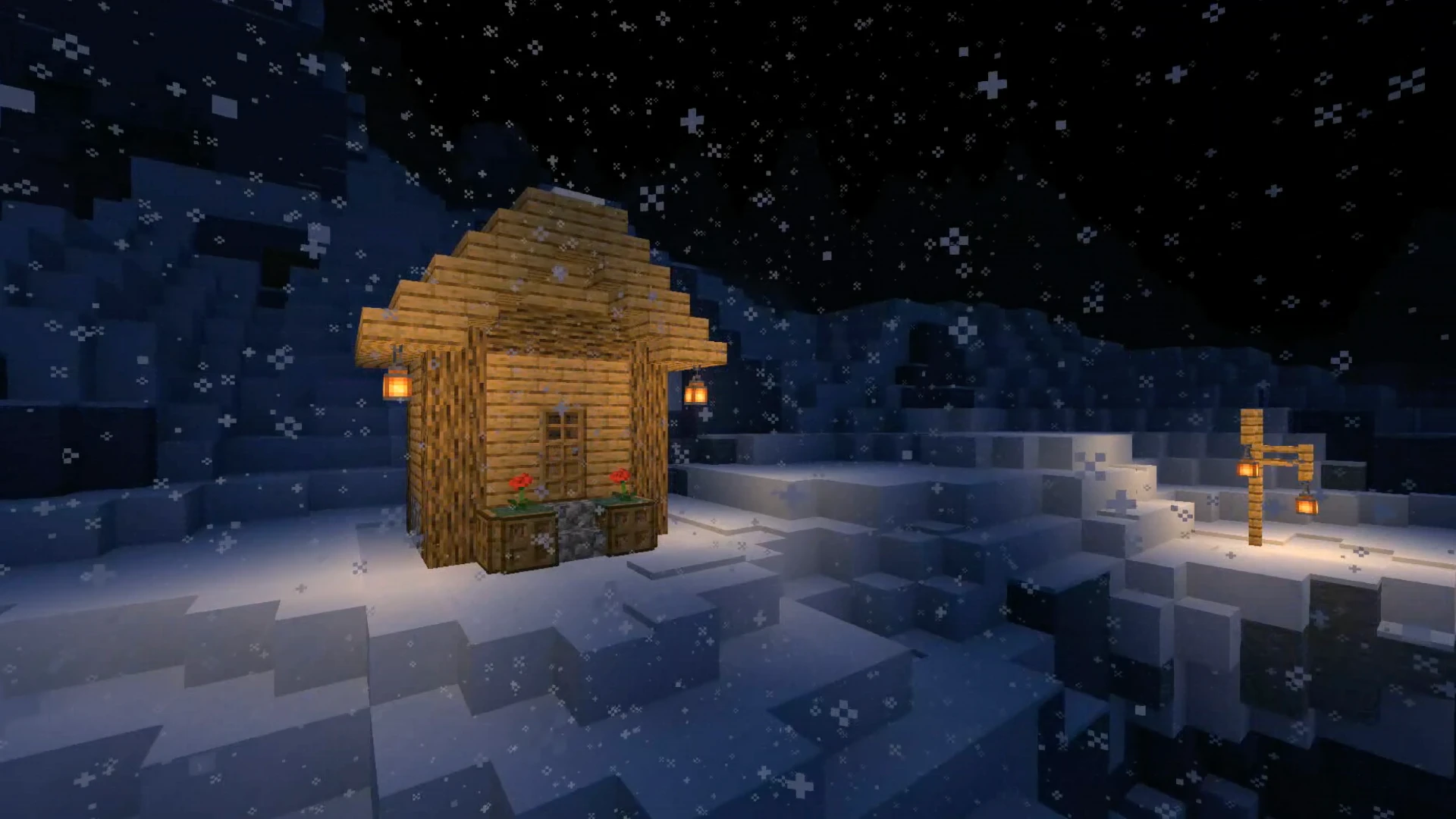 1920x1080 Minecraft Snowy Cabin Live Wallpaper