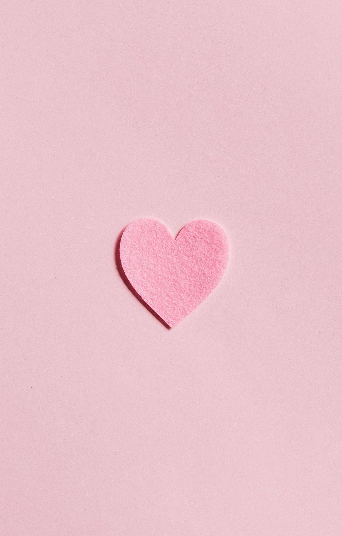 1150x1800 Download Minimalist Baby Pink Heart Wallpaper