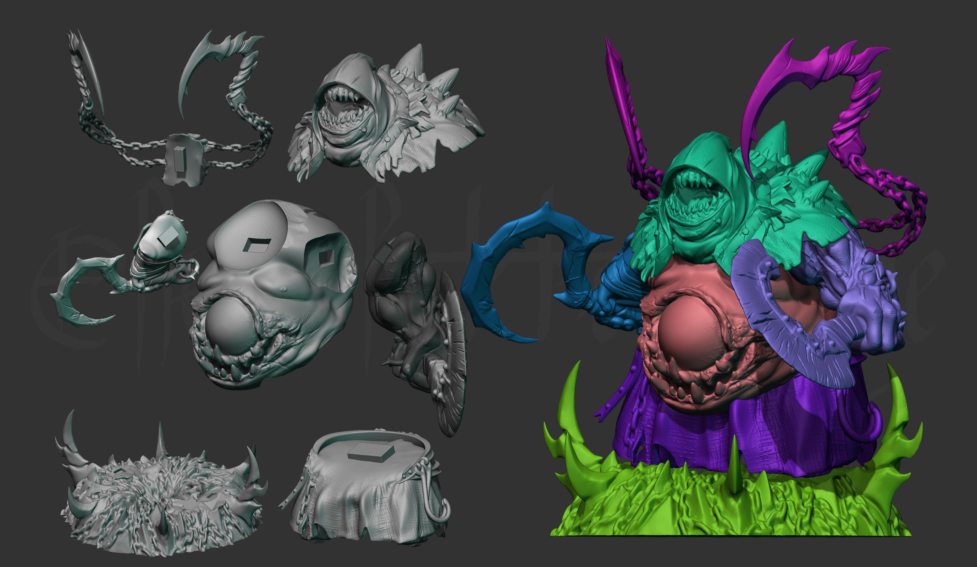 3310x1920 Pudge Arcana Dota 2 3D model 3D printable